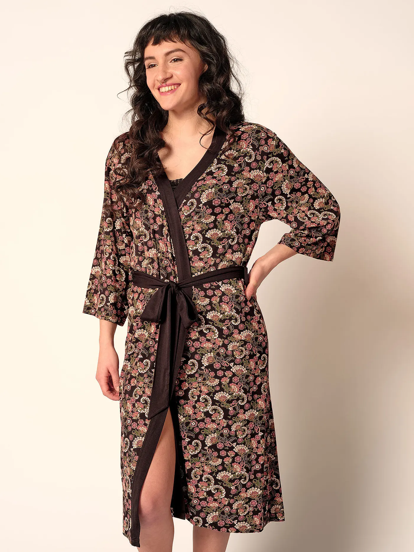 SKINY | Morgenmantel - Kimono | schwarz