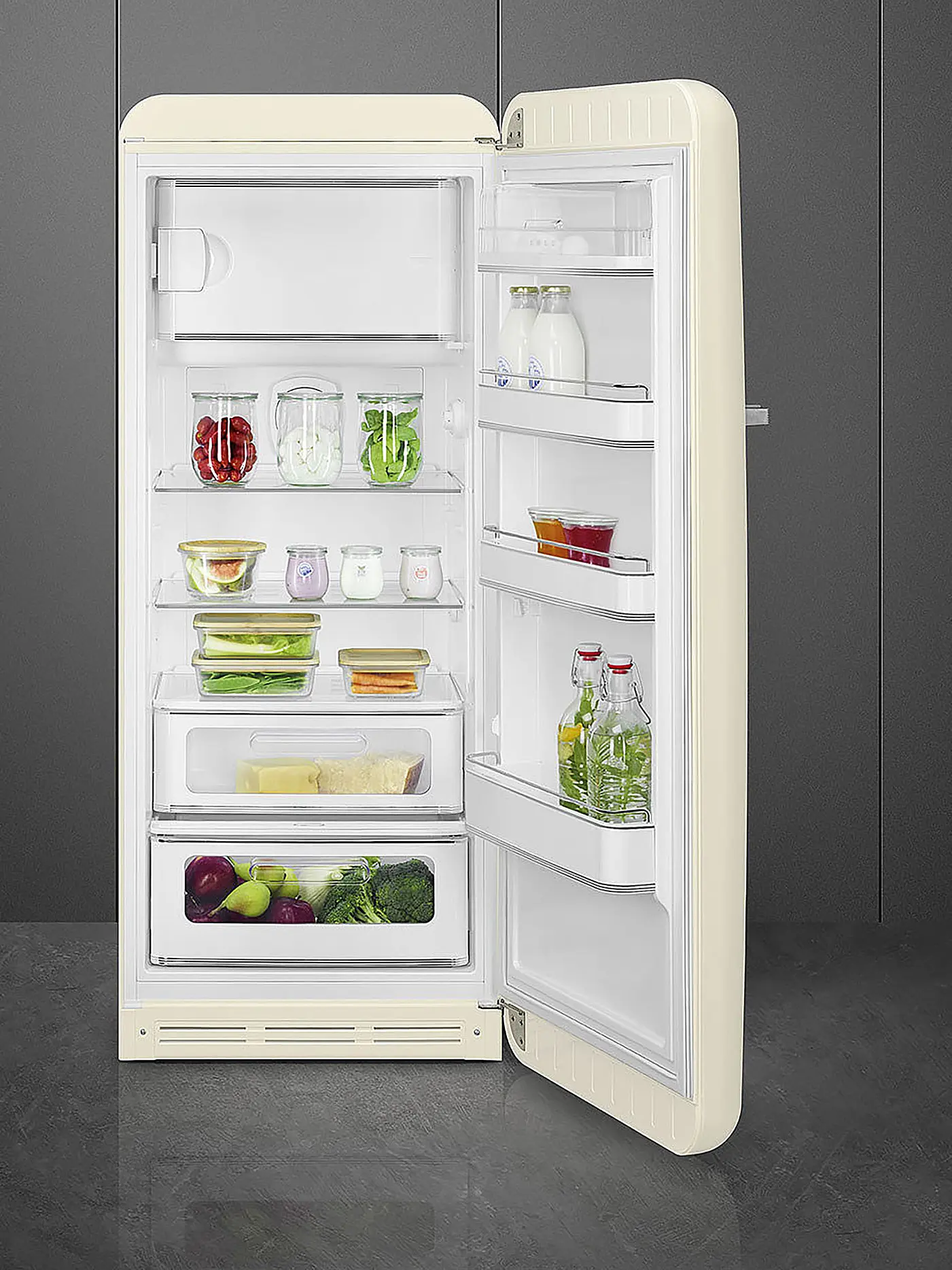 SMEG | Kühlschrank mit Gefrierfach 50s Retro Style Creme FAB28RCR5 | creme