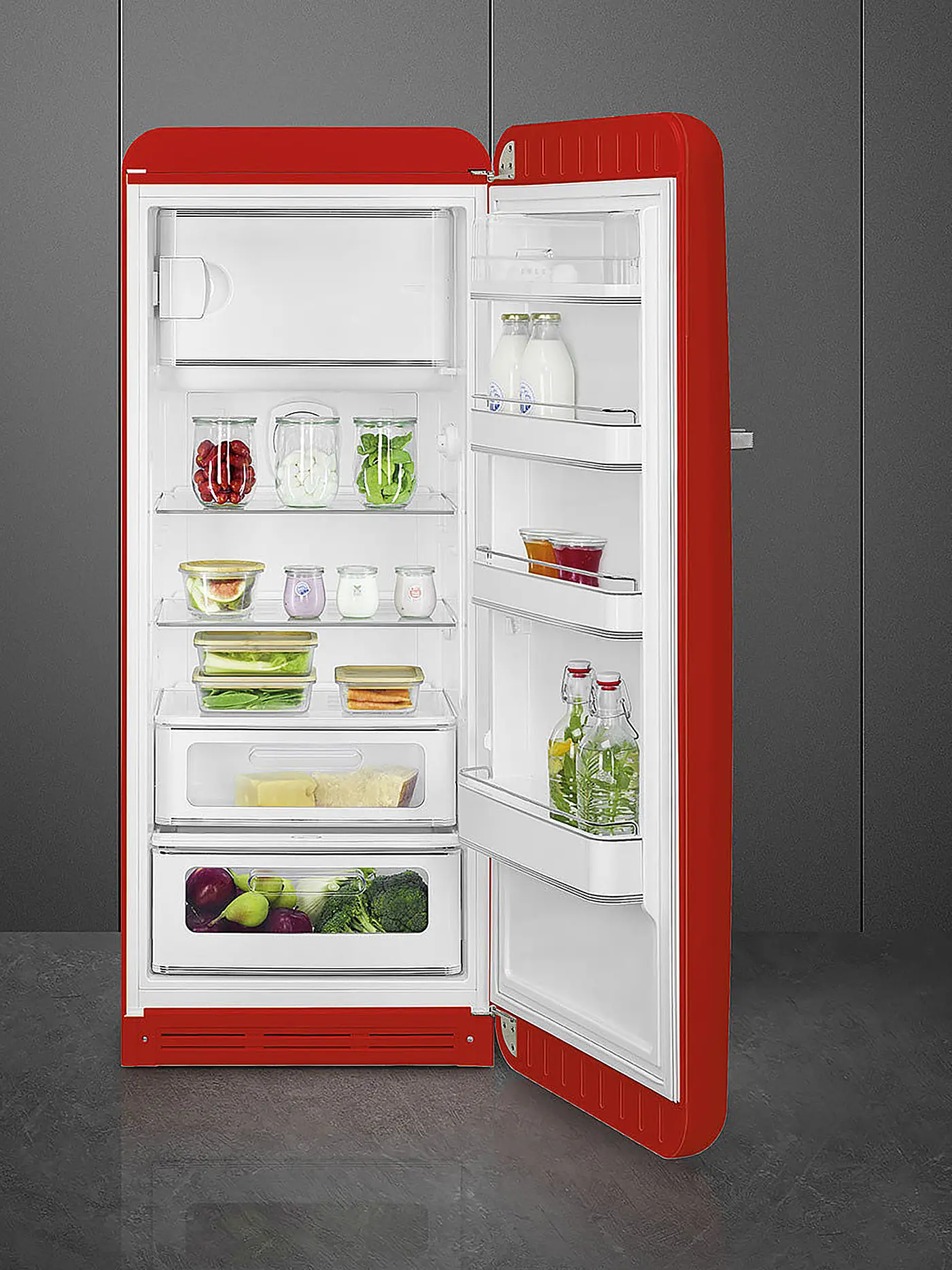 SMEG | Kühlschrank mit Gefrierfach 50s Retro Style Rot FAB28RRD5 | rot