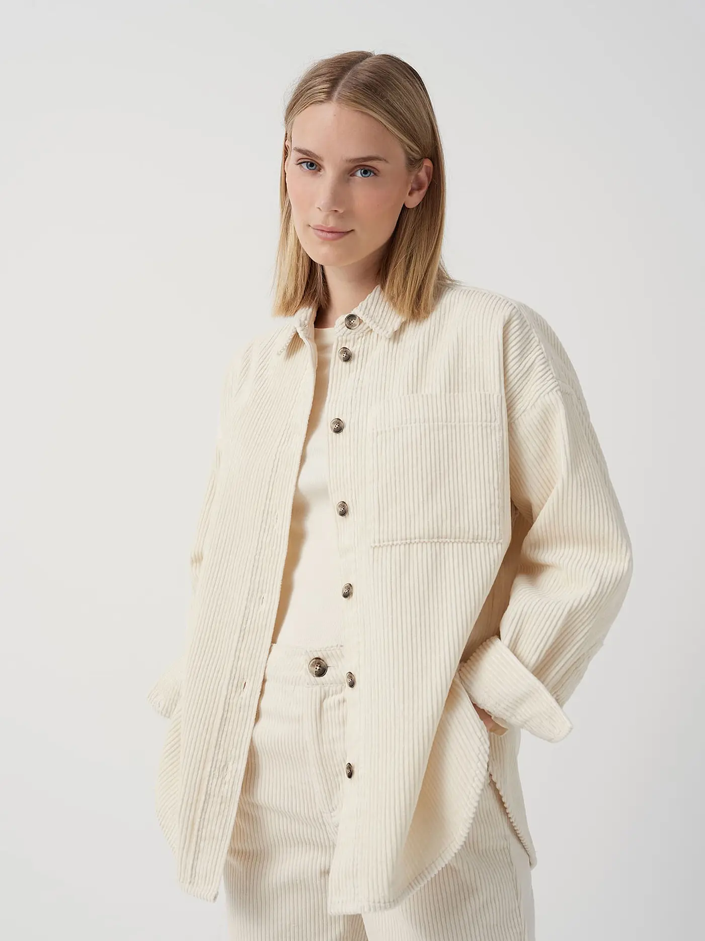 SOMEDAY | Overshirt - Cordbluse ZEROYA | creme