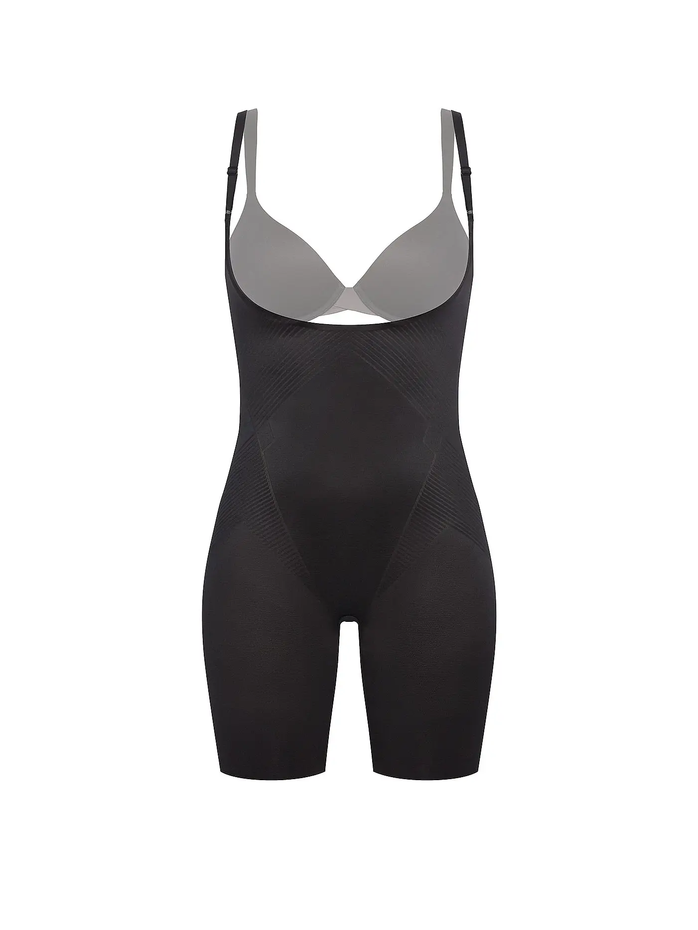 SPANX | Thinstincts® 2.0 Open-Bust Mid-Thigh Bodysuit Black | schwarz