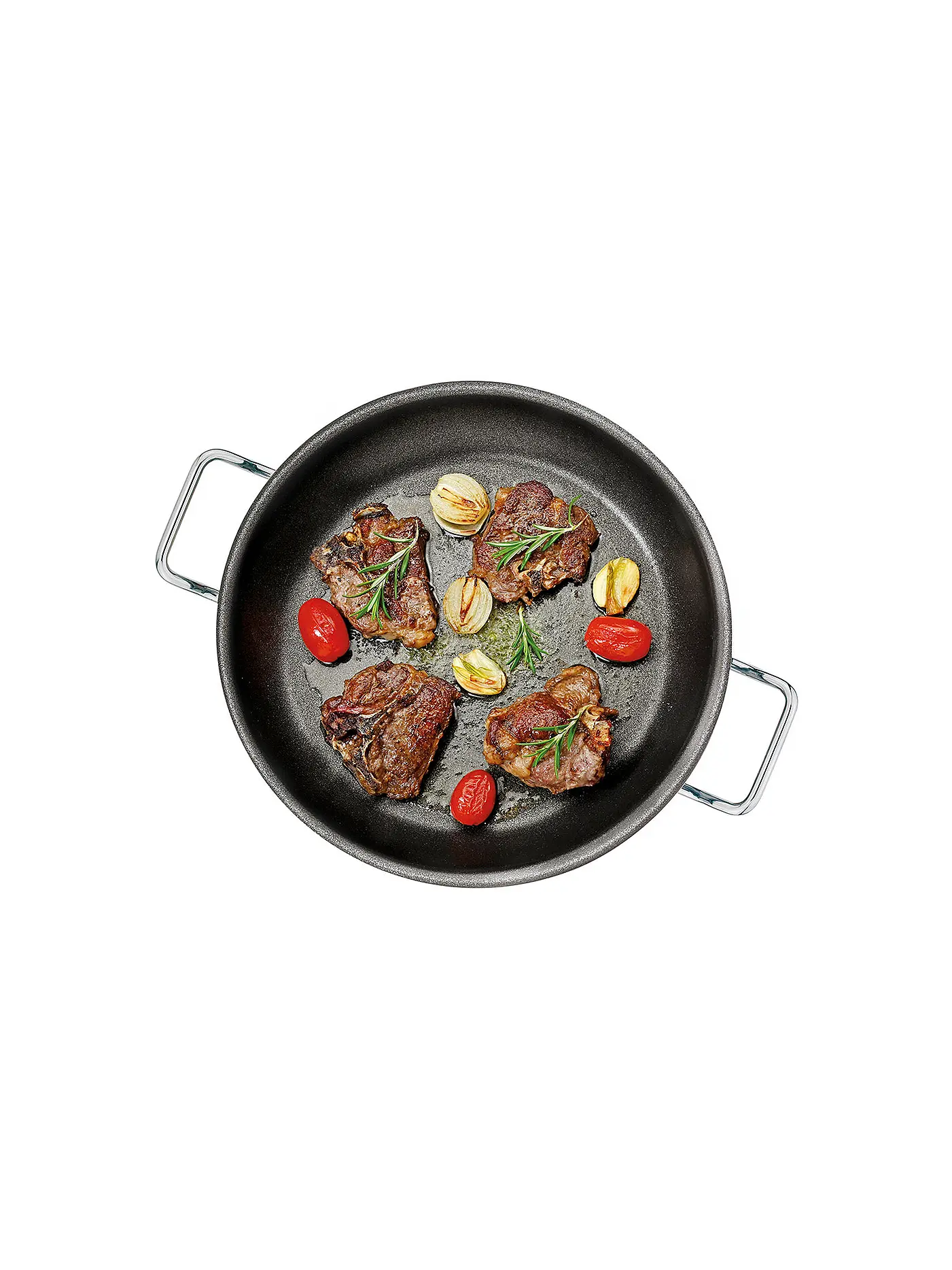 SPRING | Servierpfanne XL hoch 32 cm VULCANO INTENSE PRO Edelstahl / Antihaft | silber