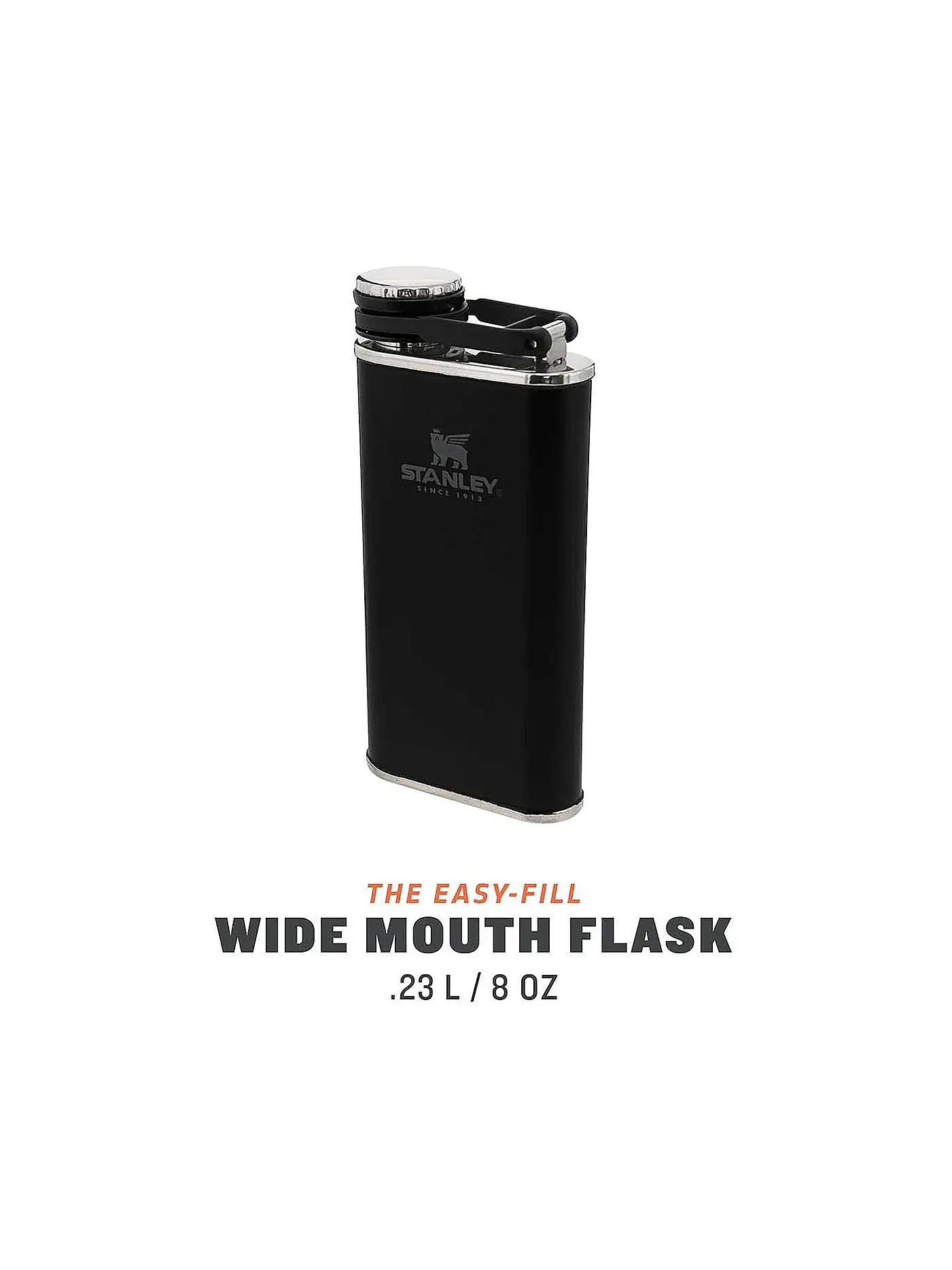 STANLEY | Flachmann Classic Flask 0,23l Schwarz | schwarz