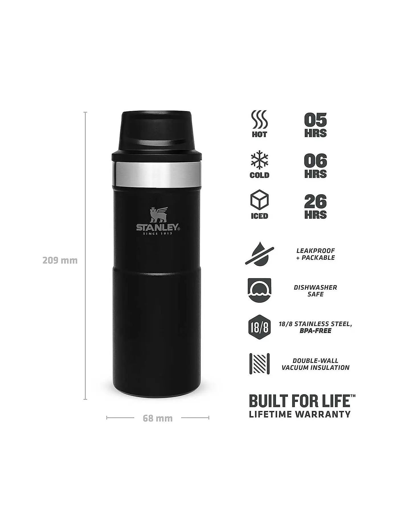 STANLEY | Trigger-Action Travel Mug 0,35l Schwarz | schwarz