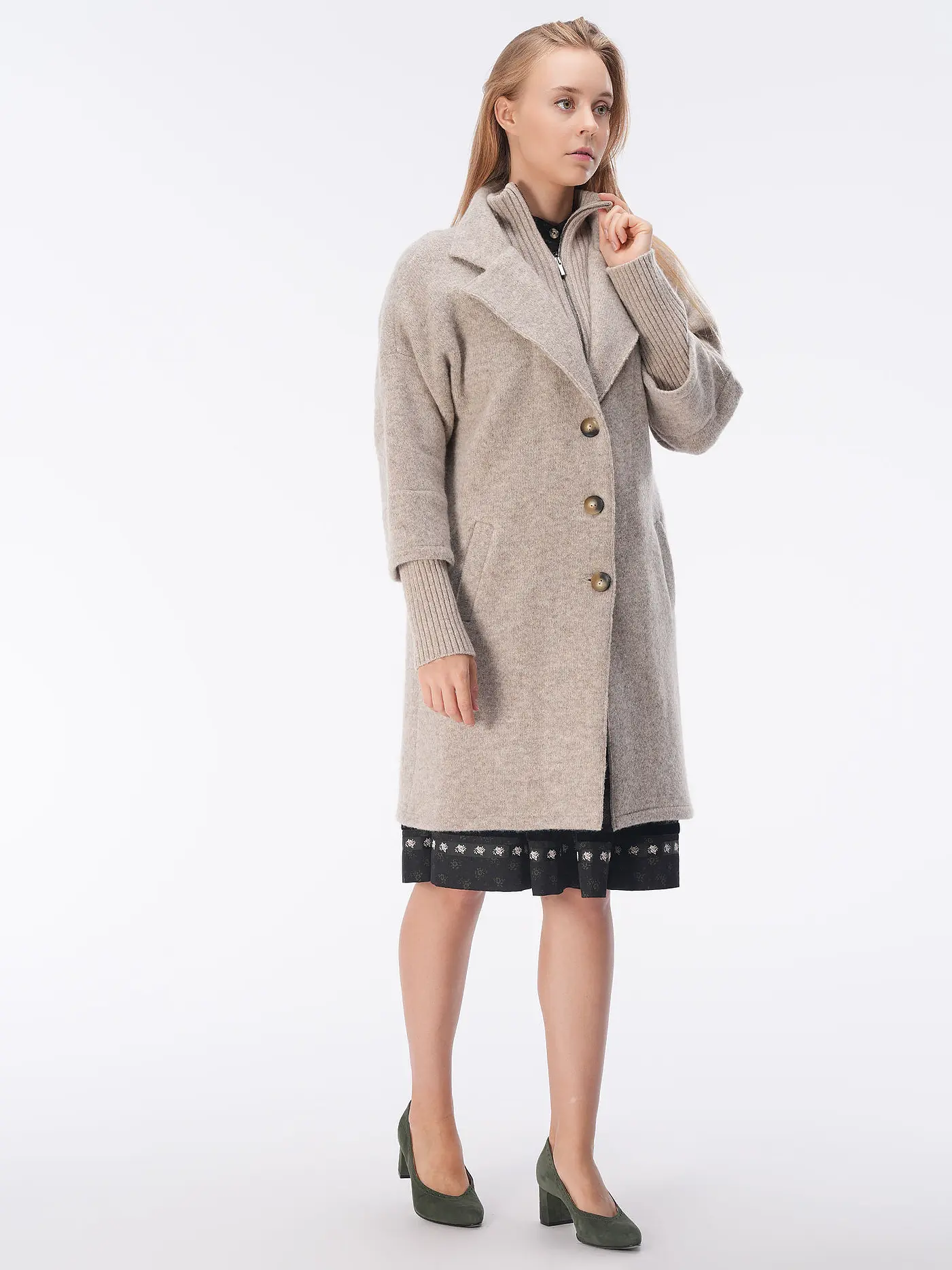 STAPF | Wollmantel Relaxed Fit ANIELA  | beige