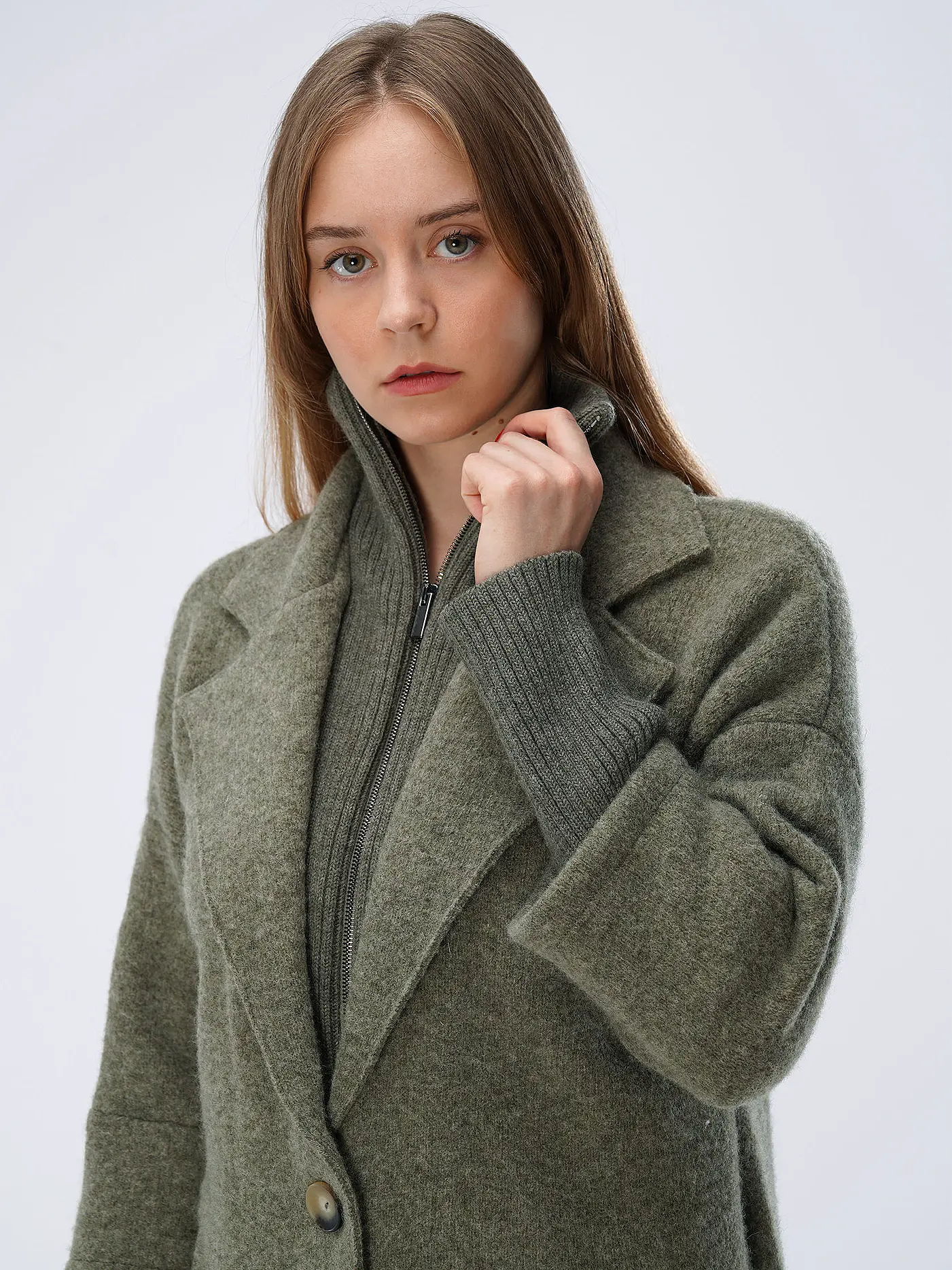 STAPF | Wollmantel Relaxed Fit ANIELA | grün