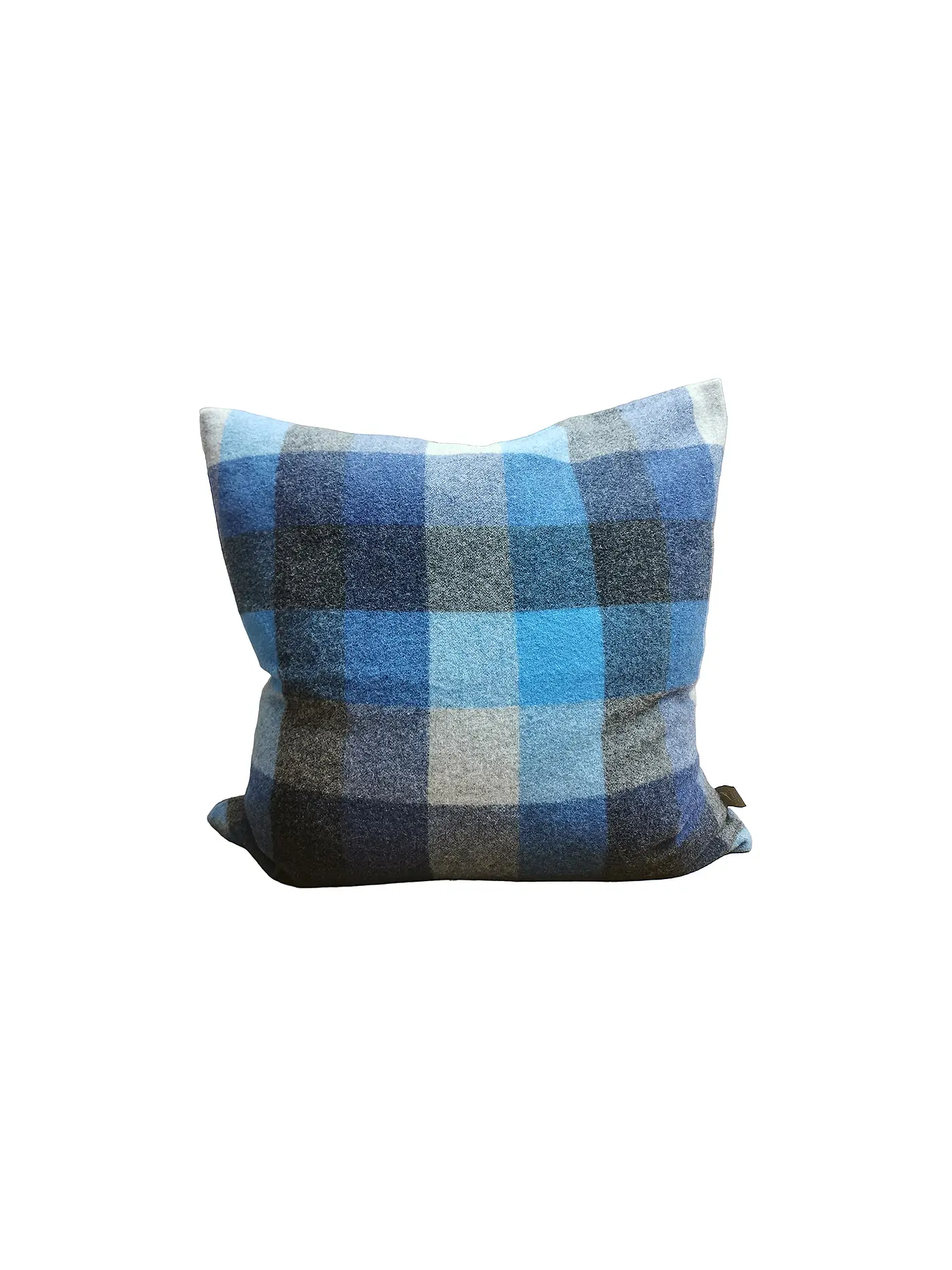 STEINER 1888 | Wollkissen gefüllt SILVIA 55x55cm Karo Smaragd | hellblau