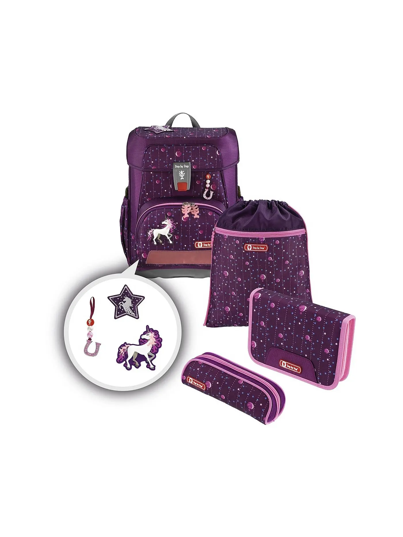 STEP BY STEP | CLOUD Schultaschen-Set "Dreamy Unicorn" 5-tlg. | rosa