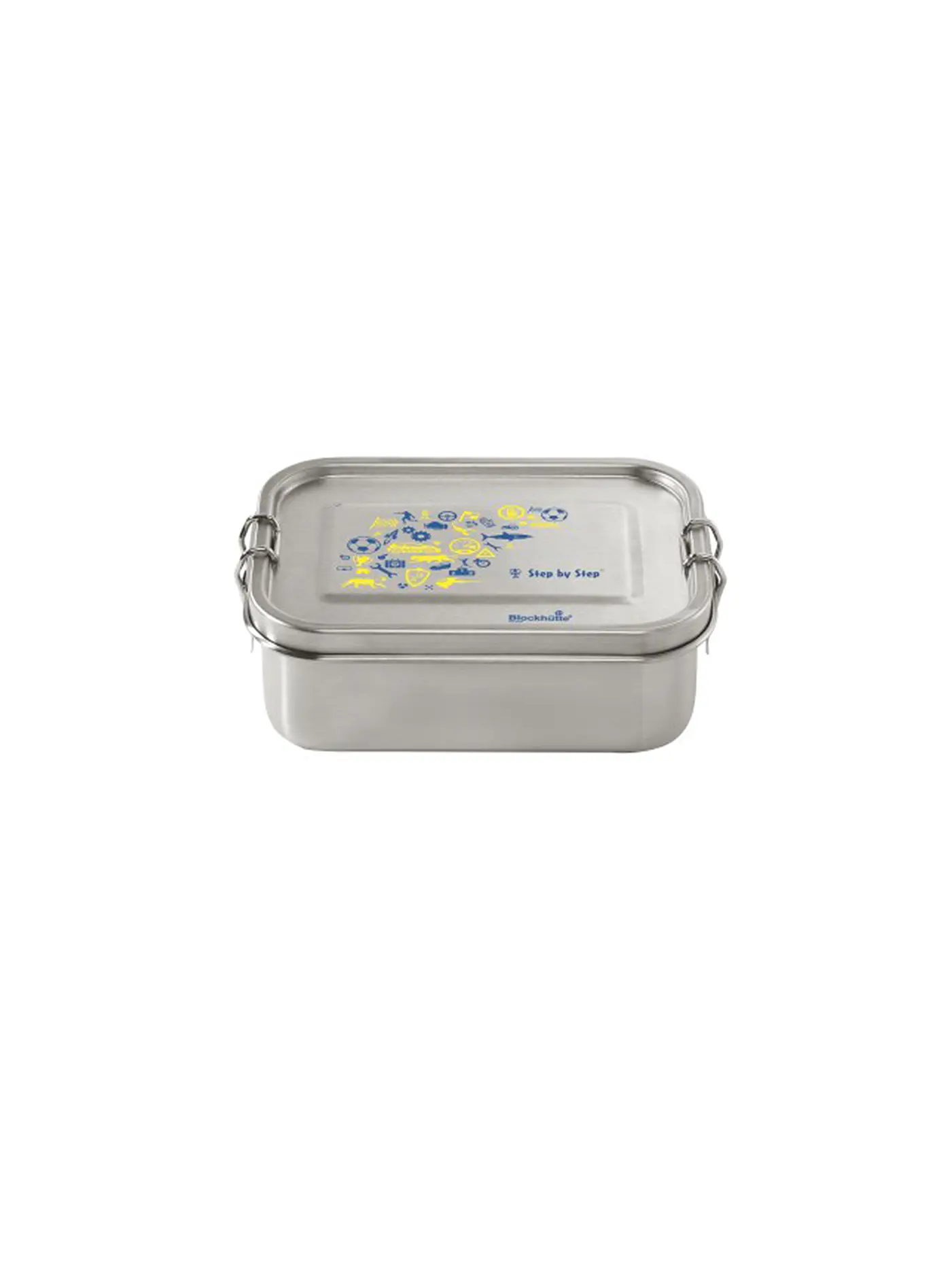 STEP BY STEP | Edelstahl Lunchbox Blue & Yellow | silber