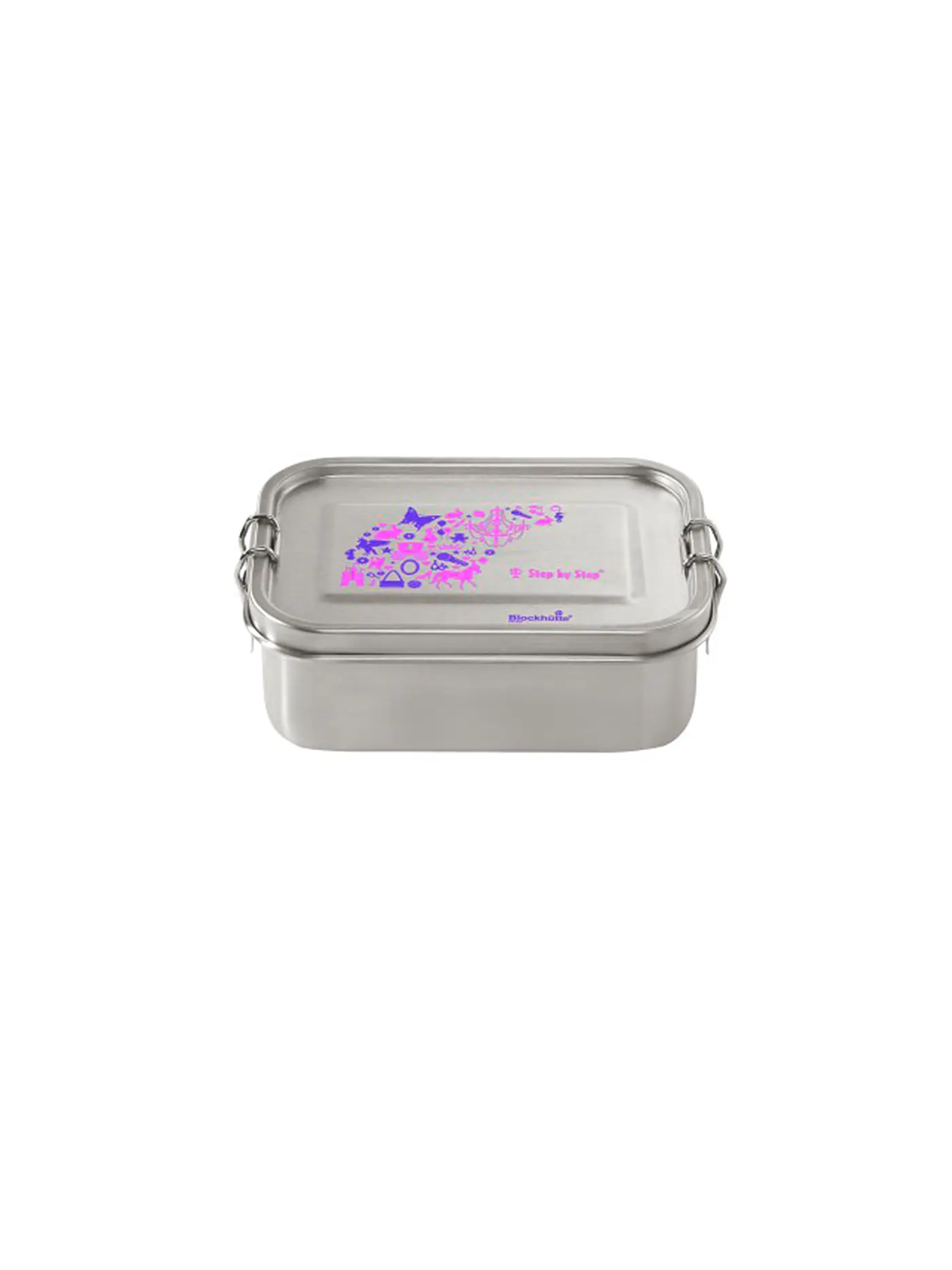 STEP BY STEP | Edelstahl Lunchbox Purple & Rose | silber