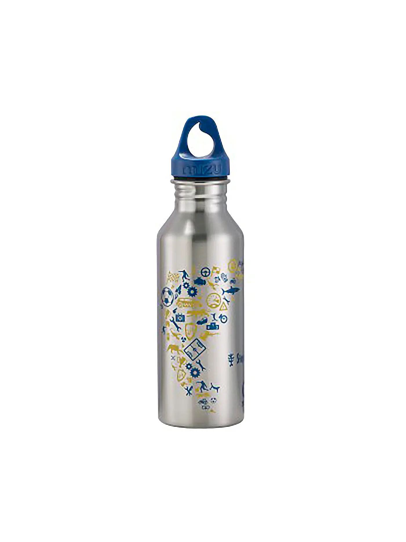 STEP BY STEP | Edelstahl Trinkflasche 500ml Blue & Yellow | silber