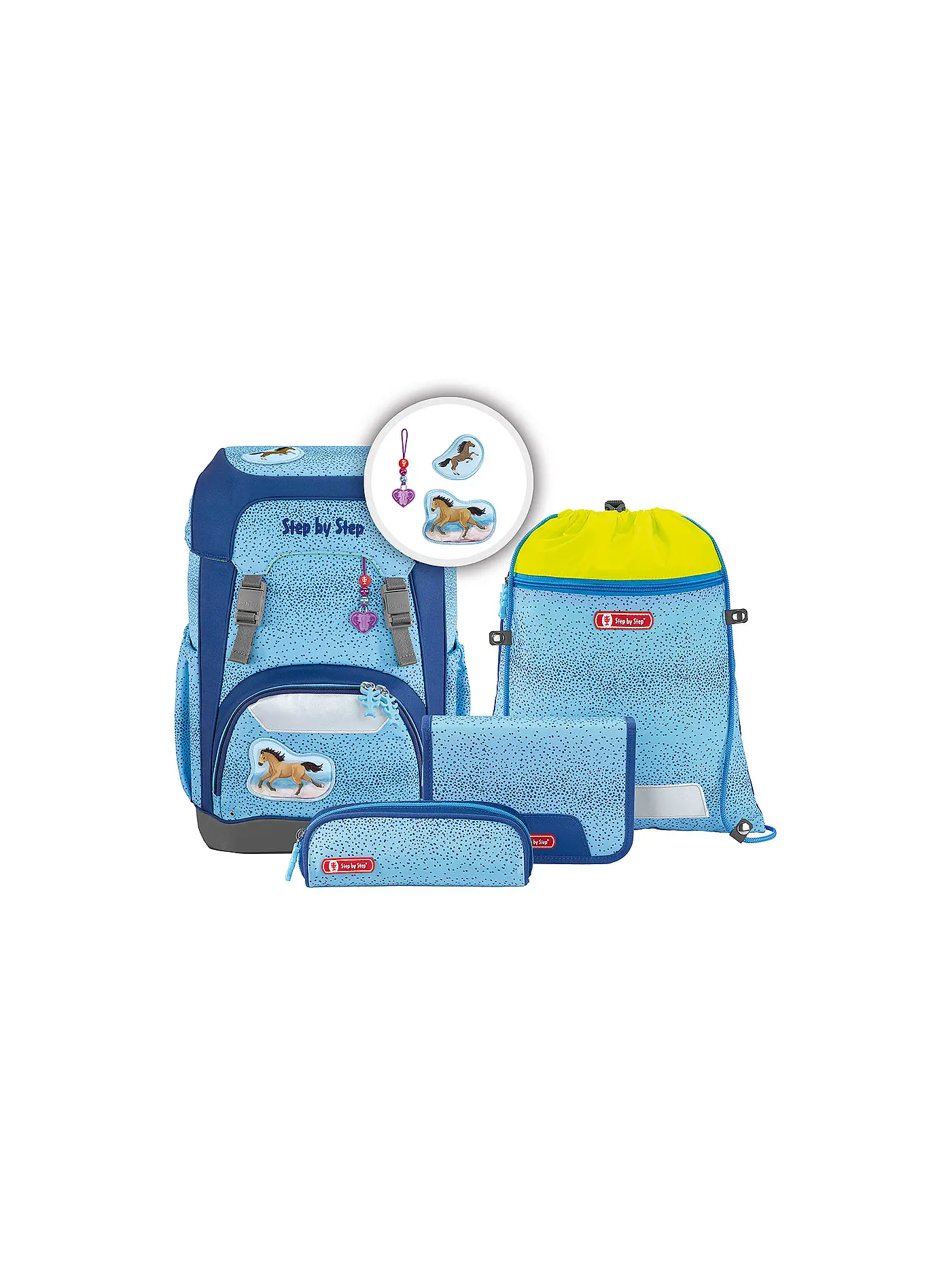 STEP BY STEP | Schultaschen Set 5tlg Giant Wild Horse | blau