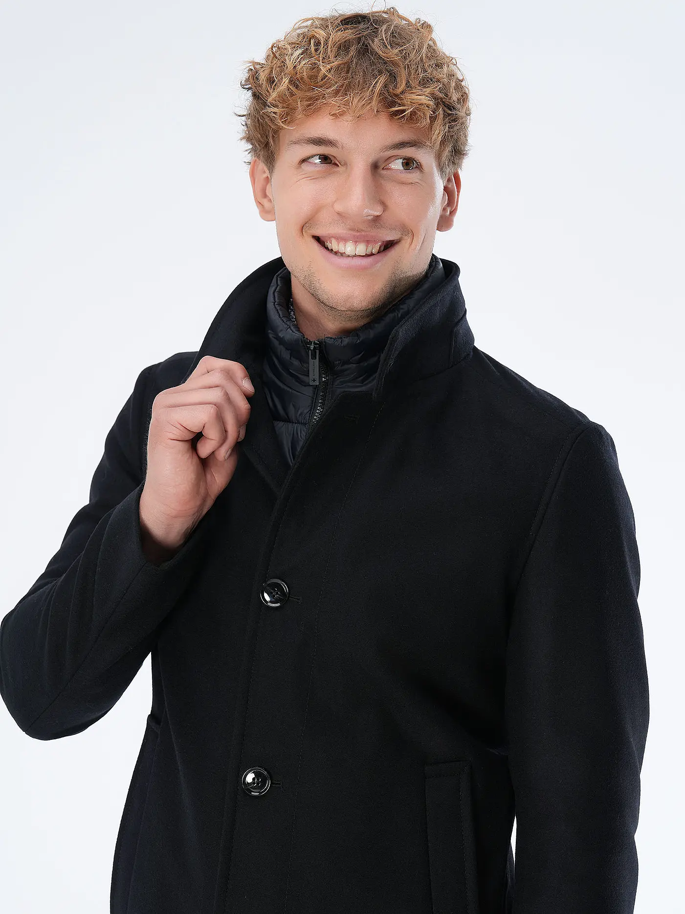 STRELLSON | Wollmantel  | schwarz