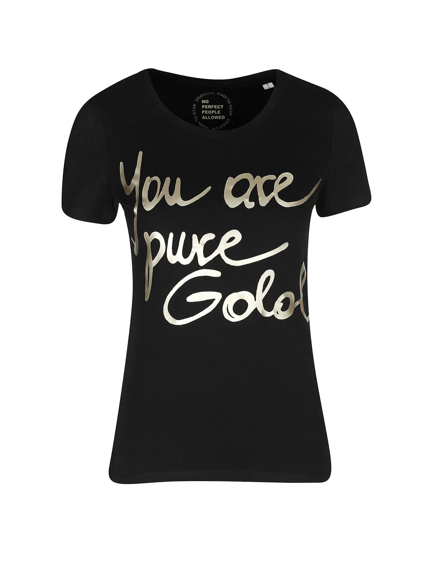 STUDIO JFK | T-Shirt YOU ARE PURE GOLD | schwarz