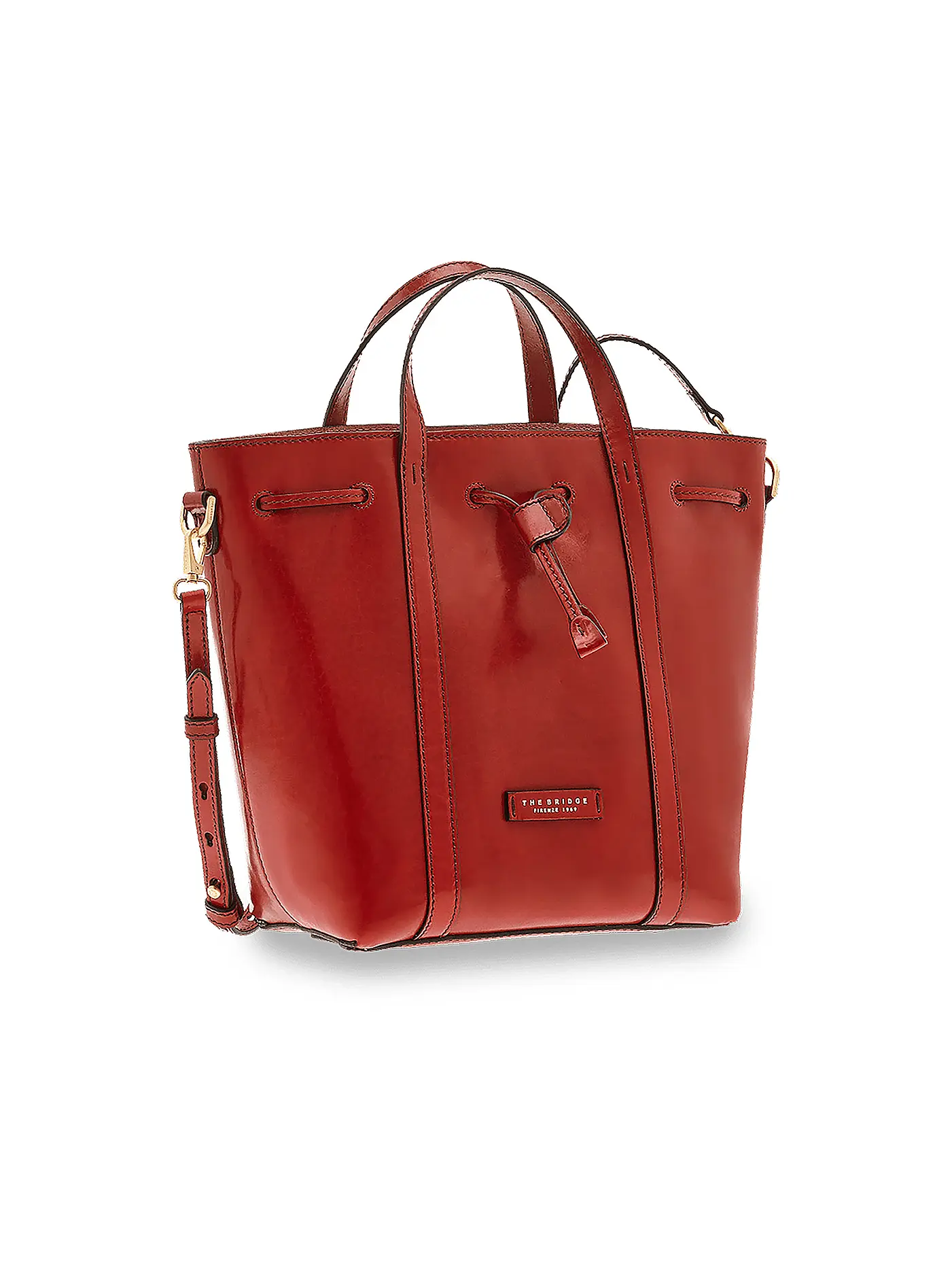 THE BRIDGE | Ledertasche - Bucket Bag Vittoria  | rot