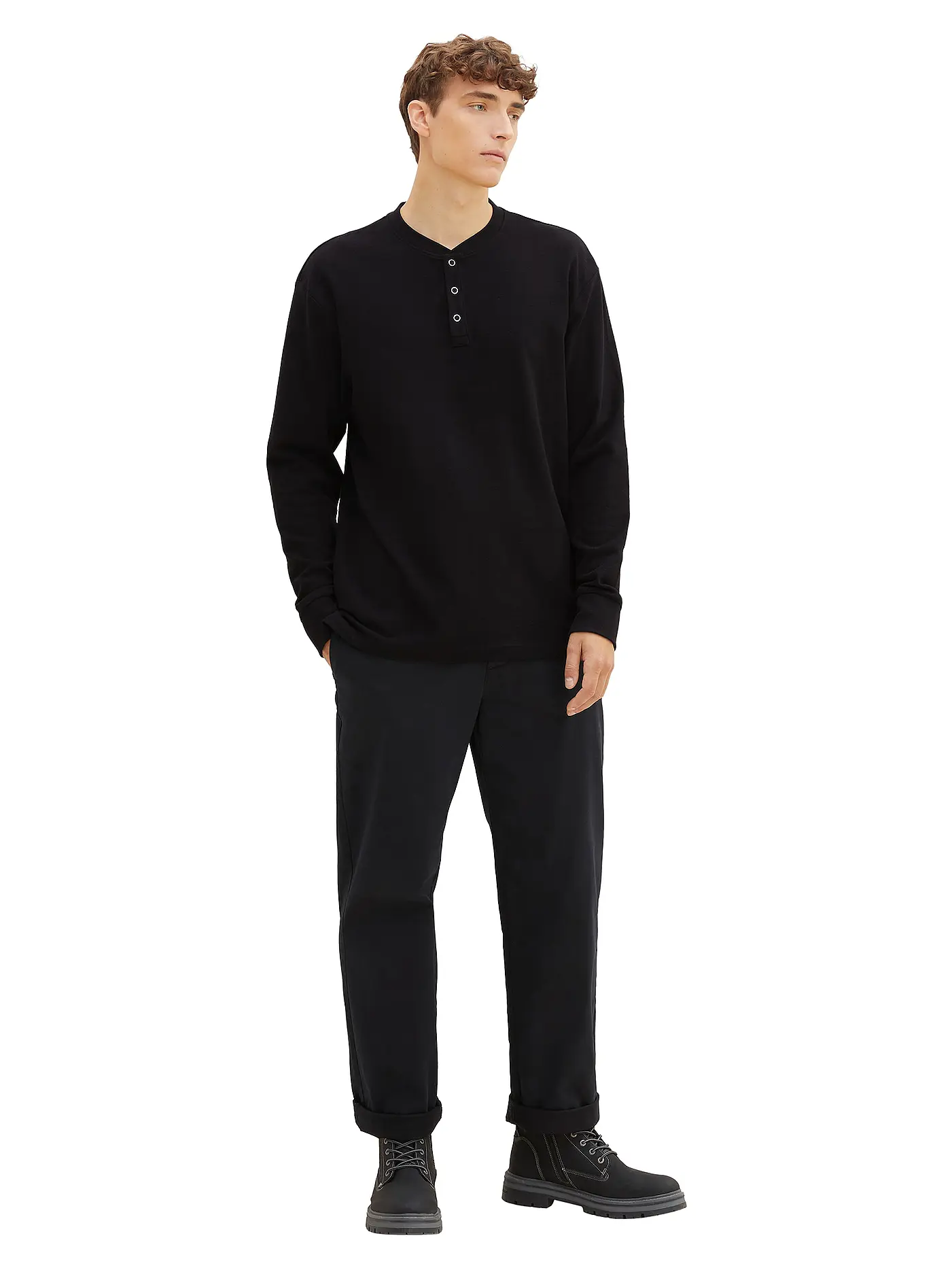 TOM TAILOR DENIM | Langarmshirt | schwarz