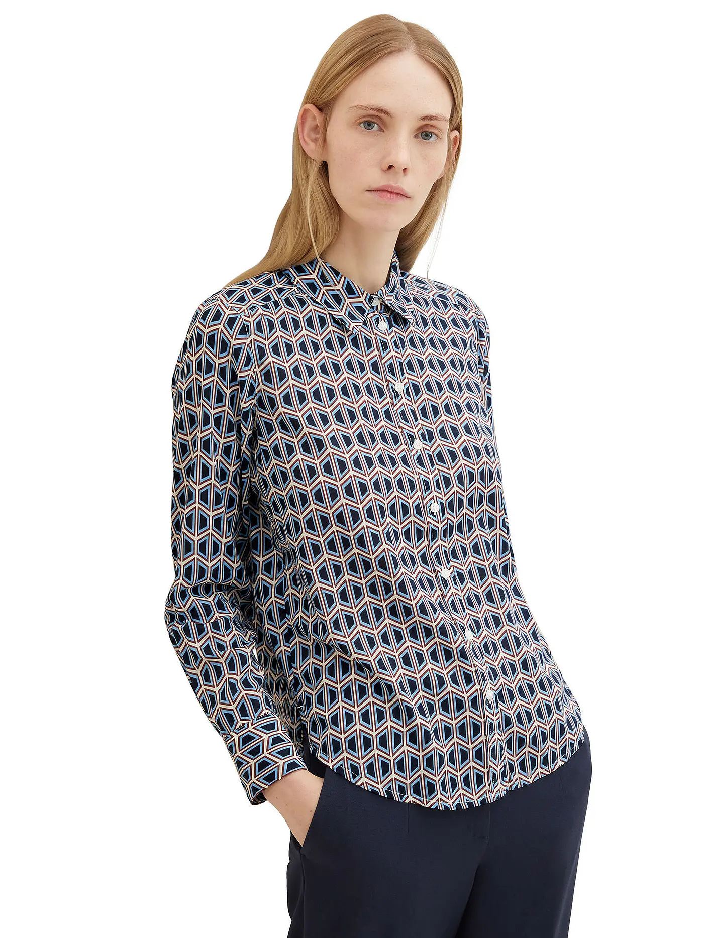 TOM TAILOR | Hemdbluse | blau