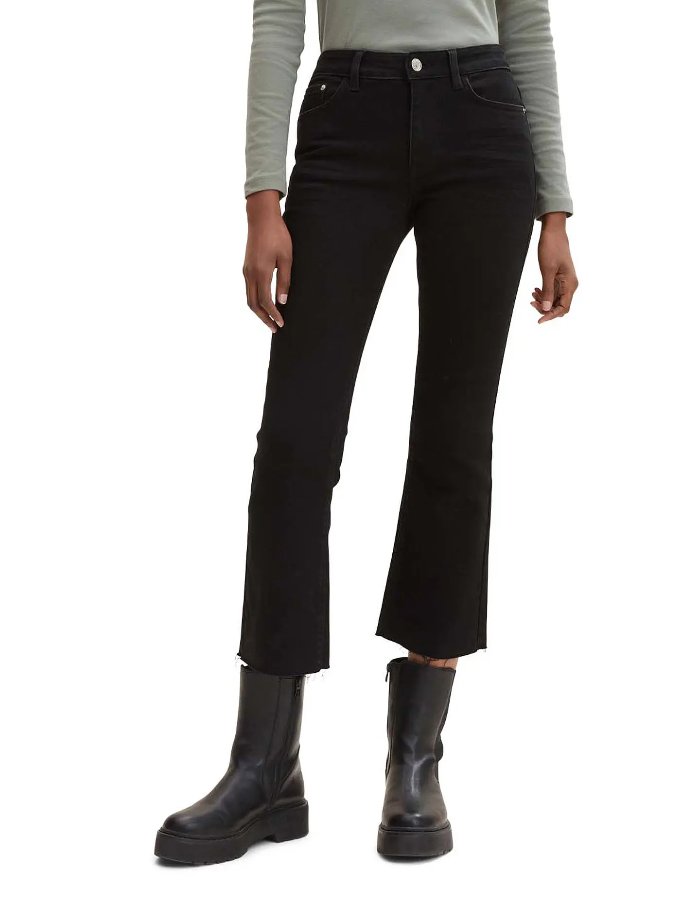 TOM TAILOR | Jeans Flared Fit Kate Kick | schwarz