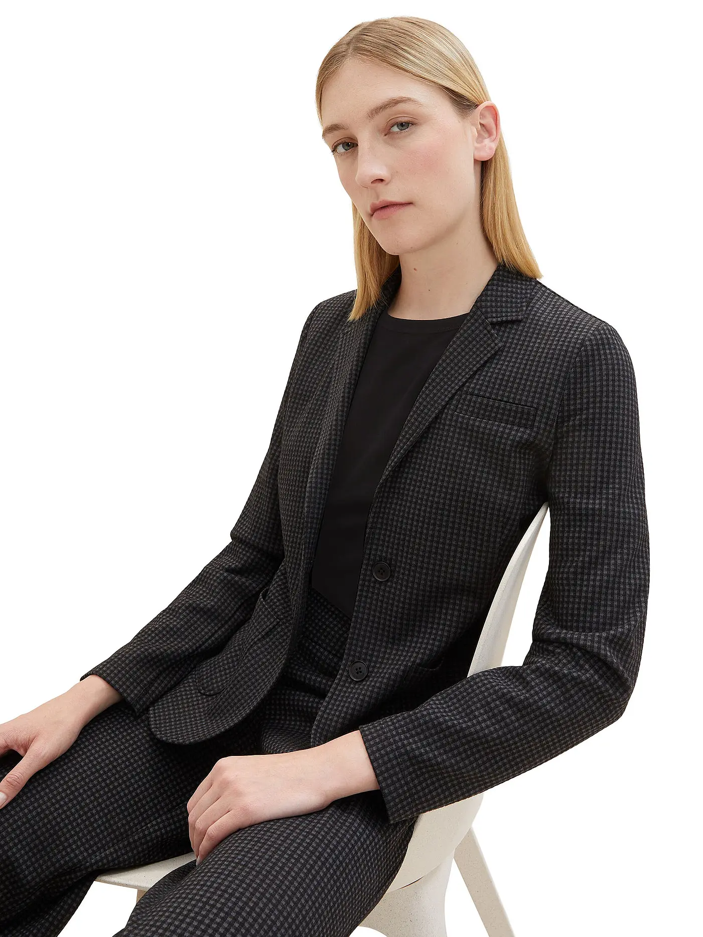 TOM TAILOR | Jerseyblazer | schwarz