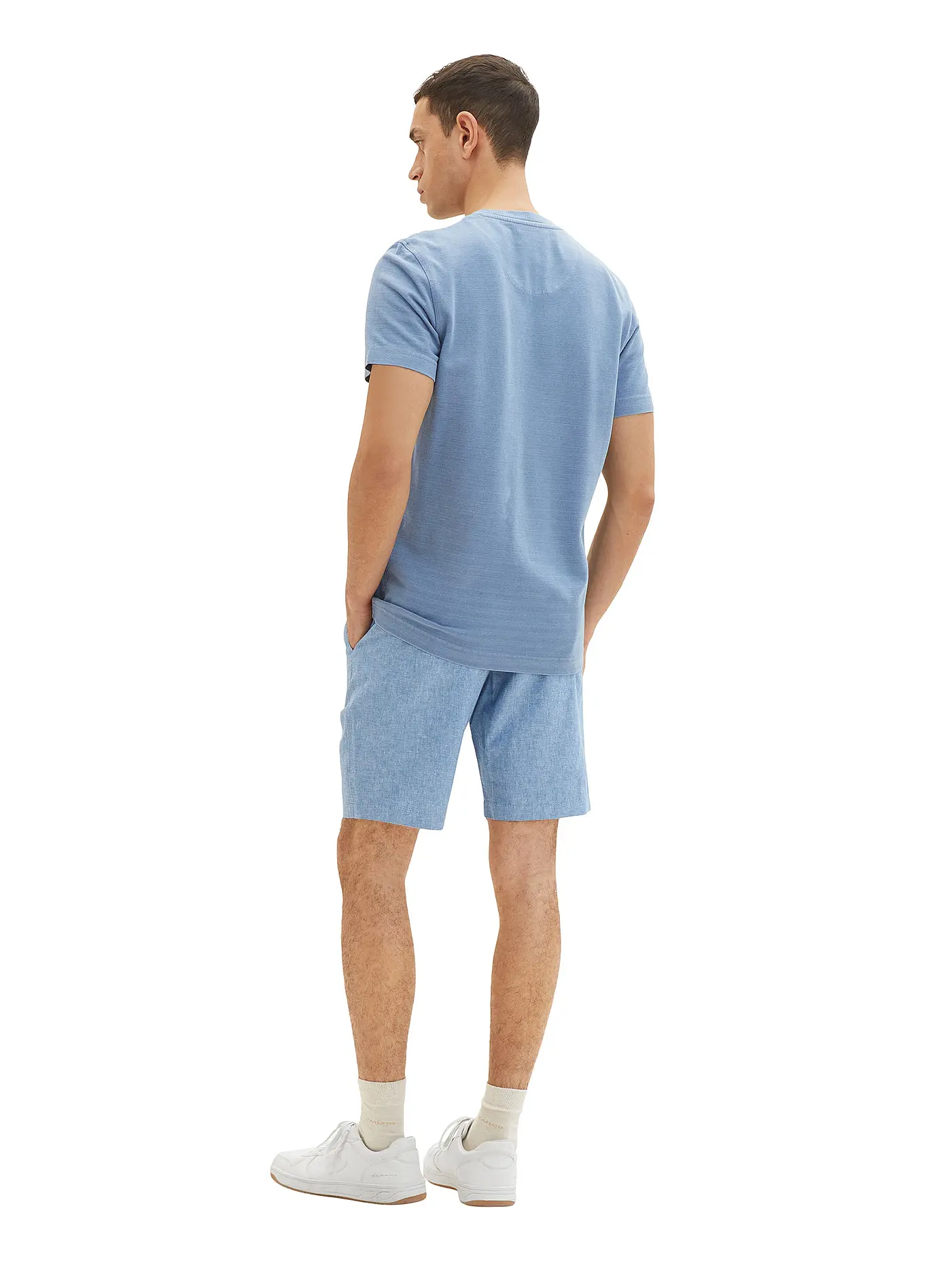 TOM TAILOR | Leinenbermuda | blau