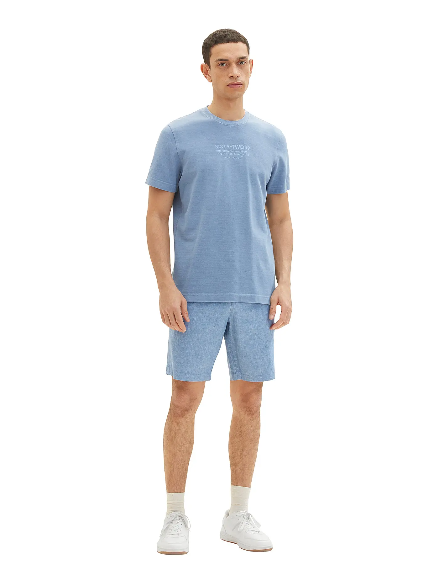 TOM TAILOR | Leinenbermuda | blau