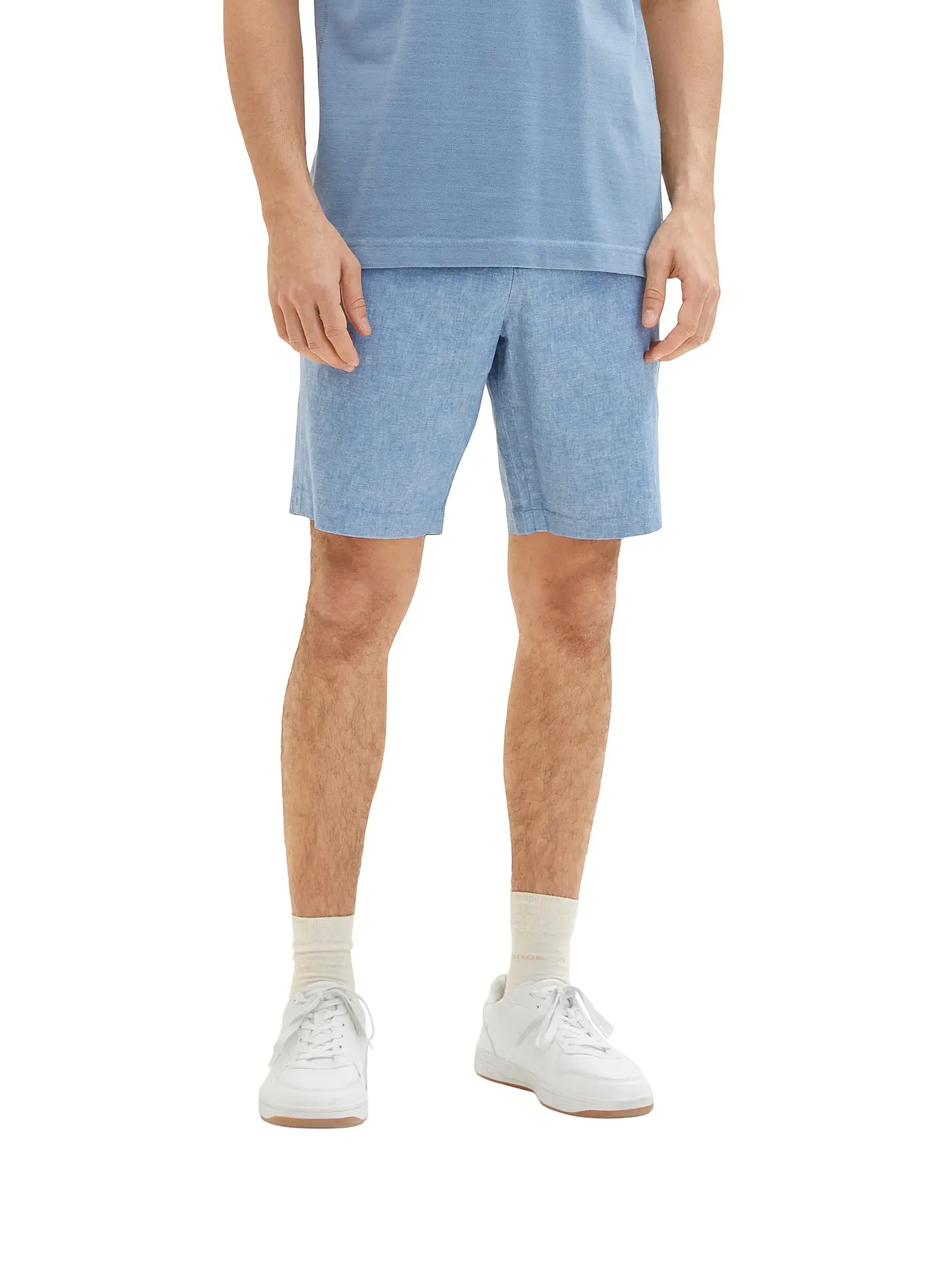 TOM TAILOR | Leinenbermuda | blau