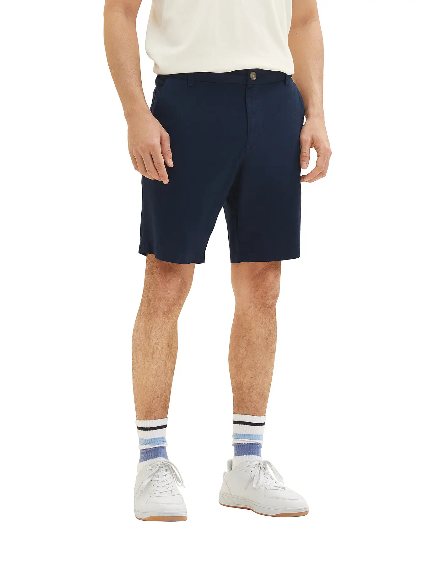 TOM TAILOR | Leinenbermuda | blau