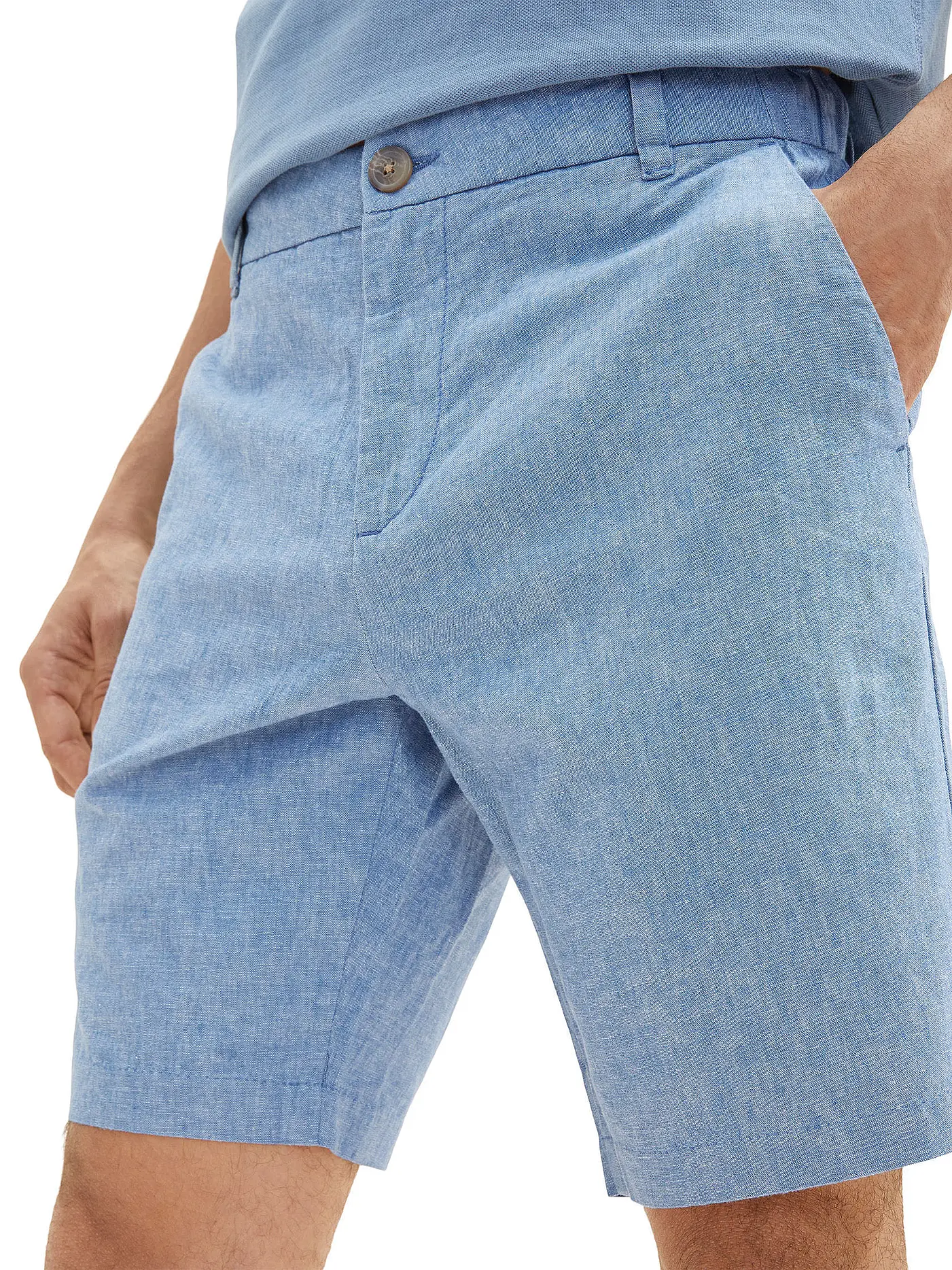 TOM TAILOR | Leinenbermuda | blau