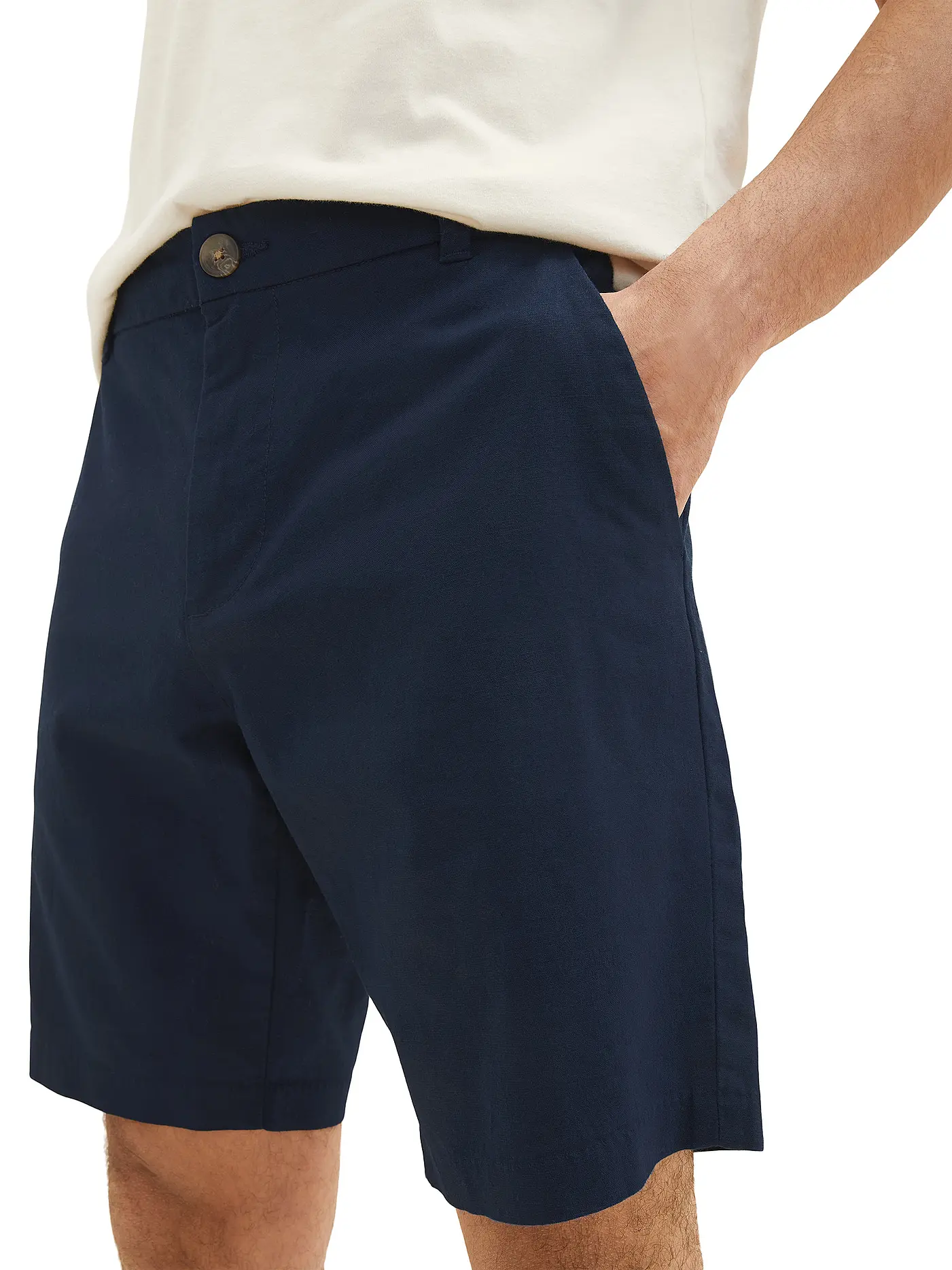 TOM TAILOR | Leinenbermuda | blau