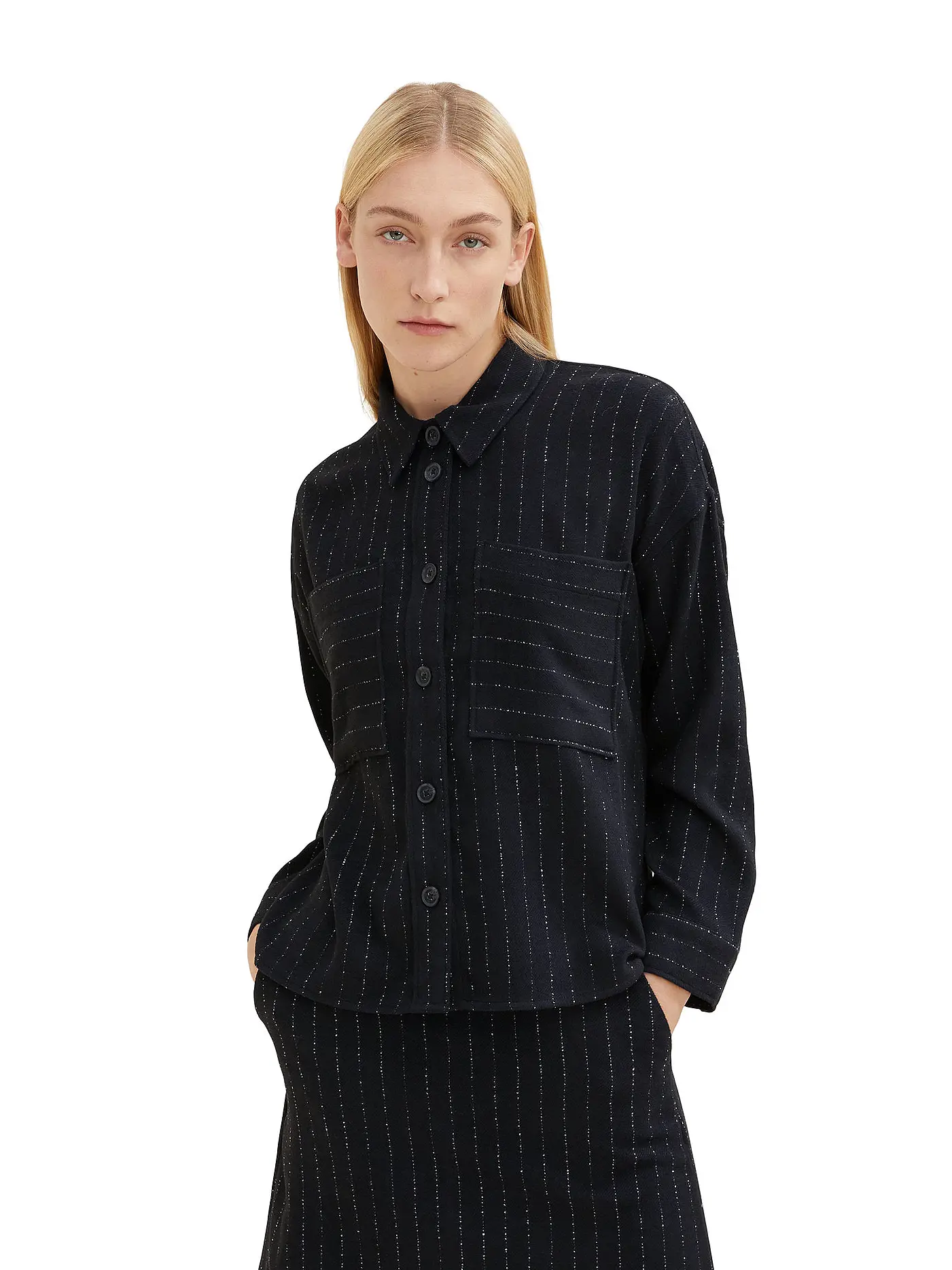TOM TAILOR | Overshirt | schwarz