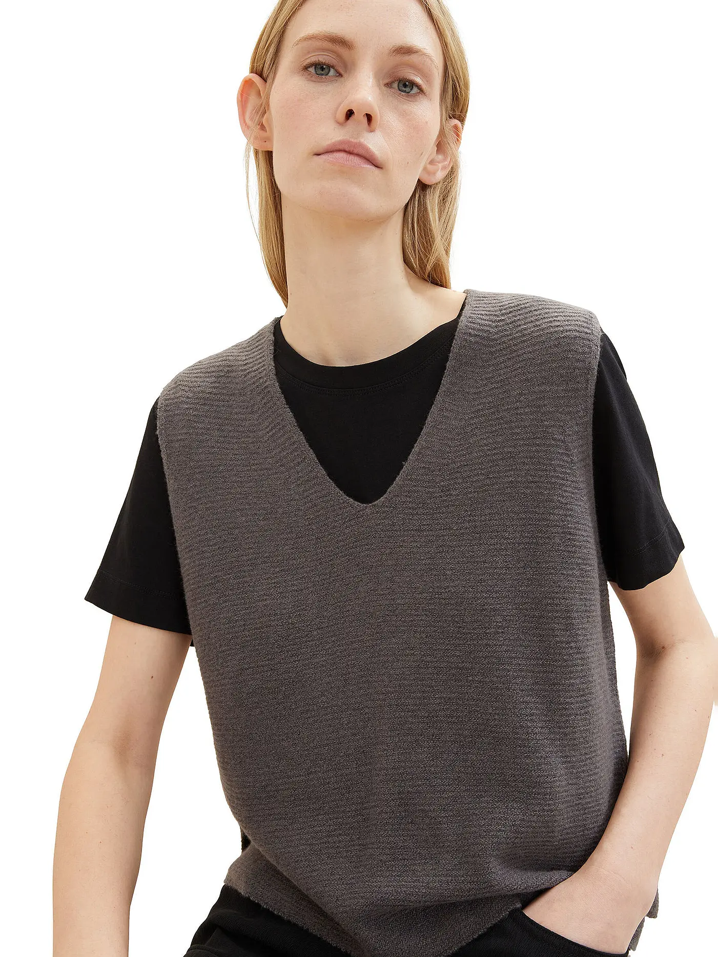 TOM TAILOR | Pullunder | grau