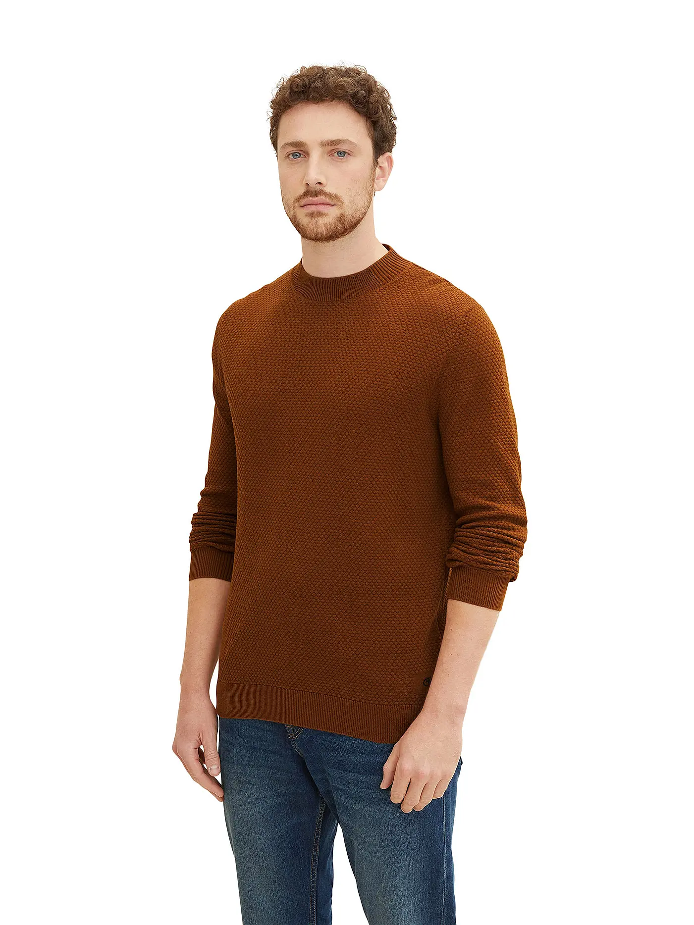 TOM TAILOR | Stehkragenpullover | braun