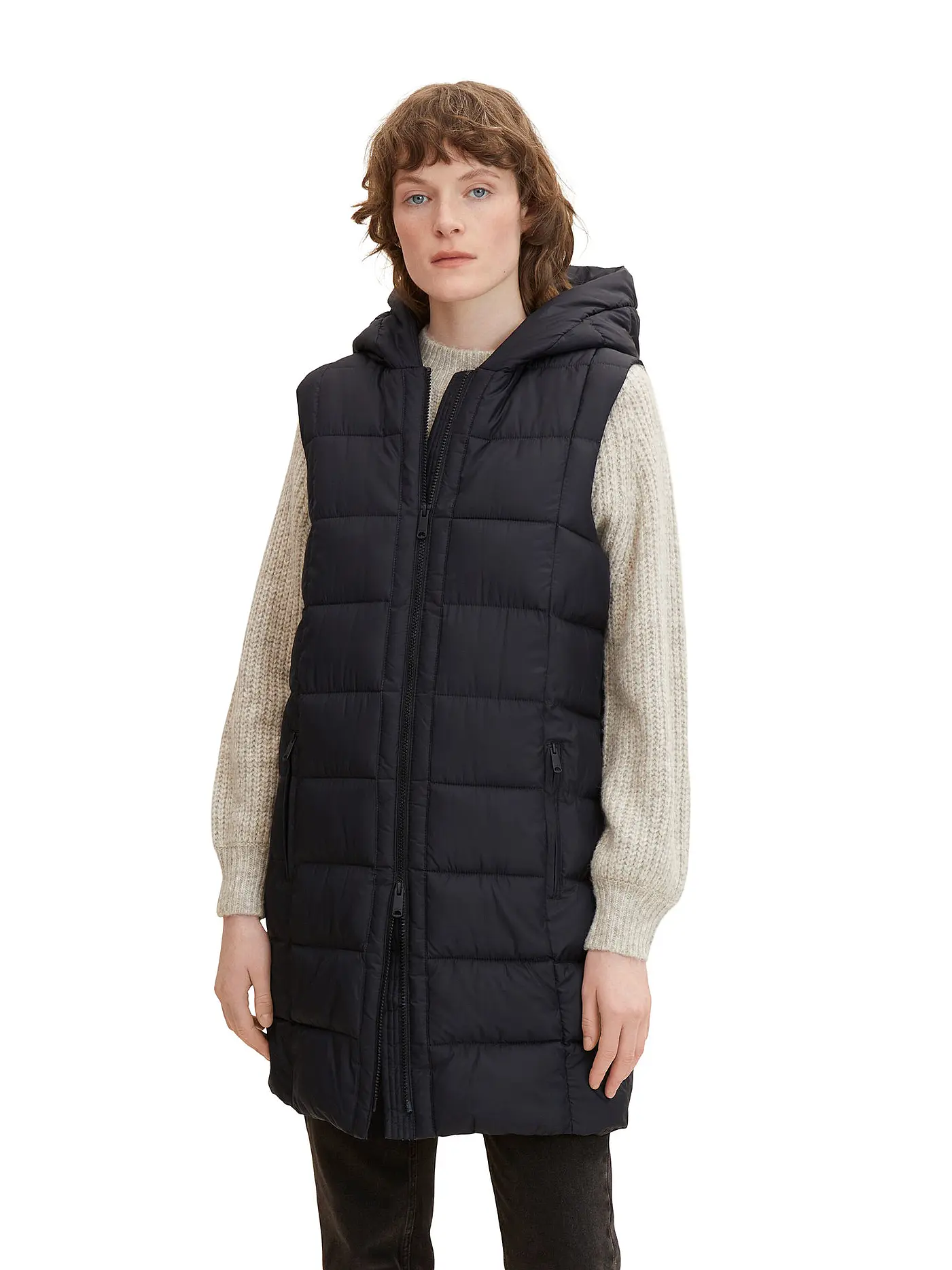 TOM TAILOR | Steppgilet | schwarz