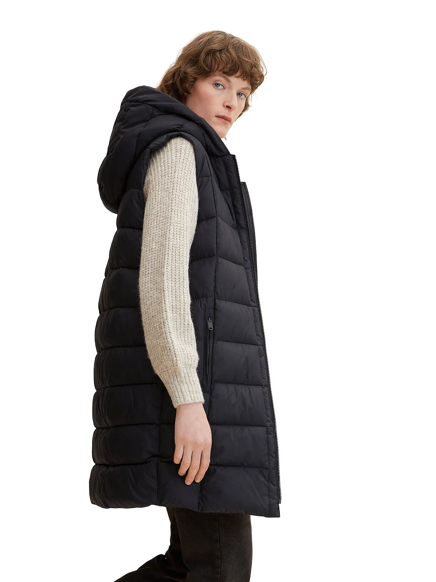 TOM TAILOR | Steppgilet | schwarz