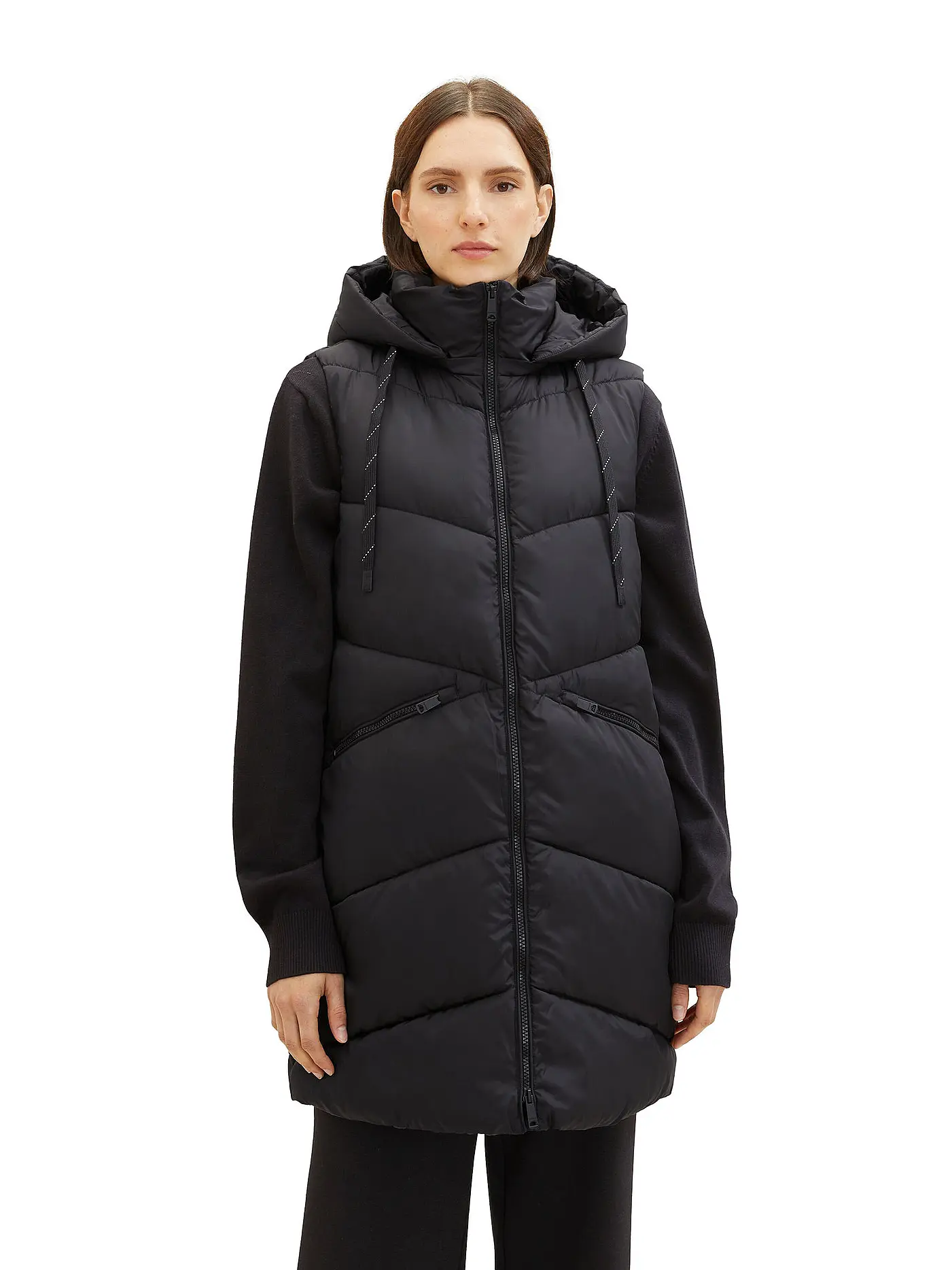 TOM TAILOR | Steppgilet | schwarz