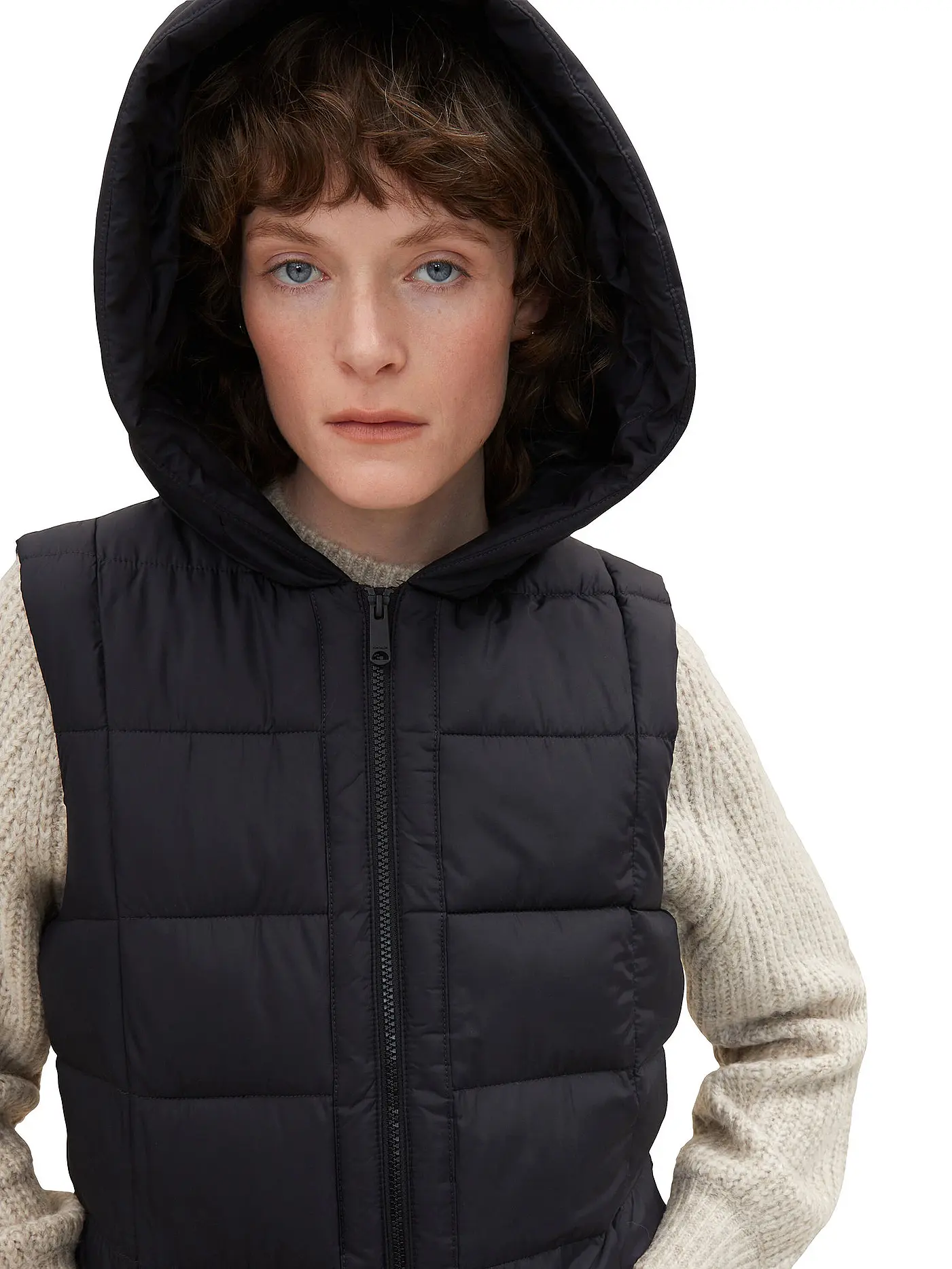 TOM TAILOR | Steppgilet | schwarz