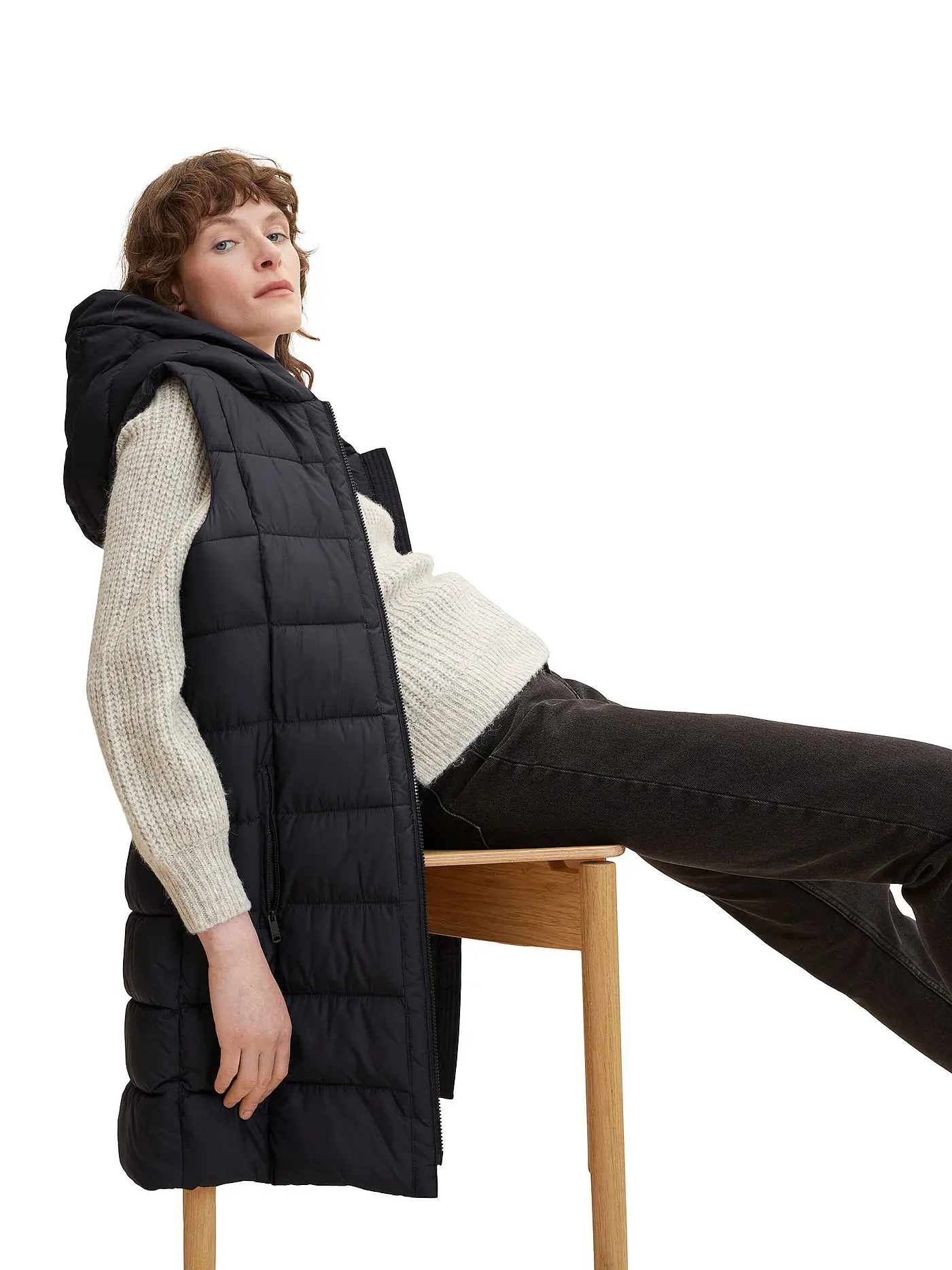 TOM TAILOR | Steppgilet | schwarz