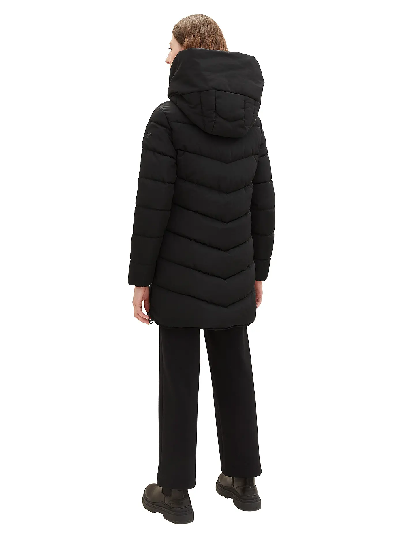 TOM TAILOR | Steppmantel | schwarz