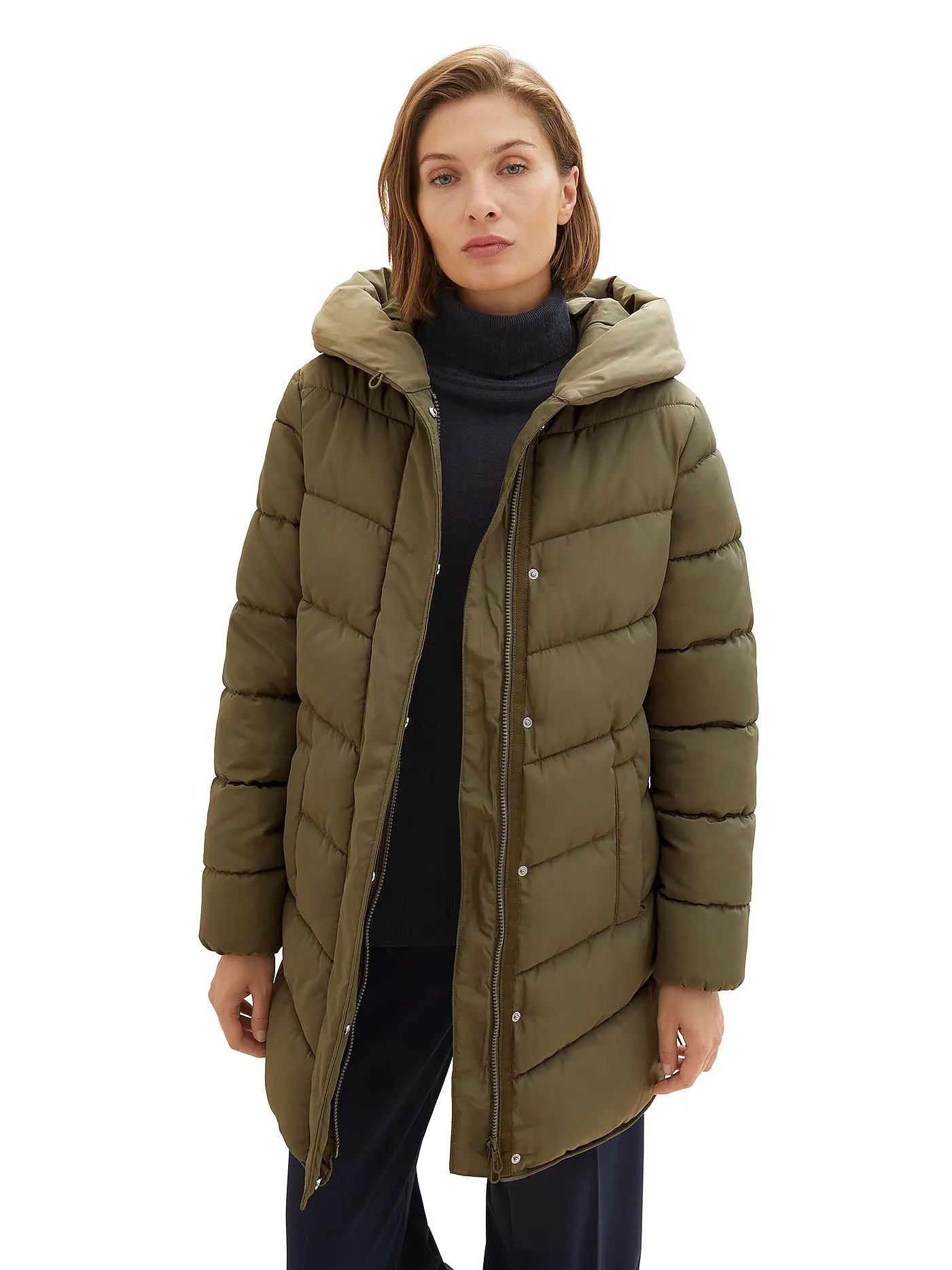 TOM TAILOR | Steppmantel | olive