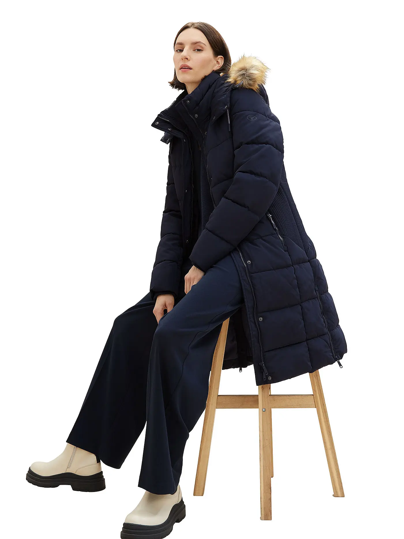 TOM TAILOR | Steppmantel | blau