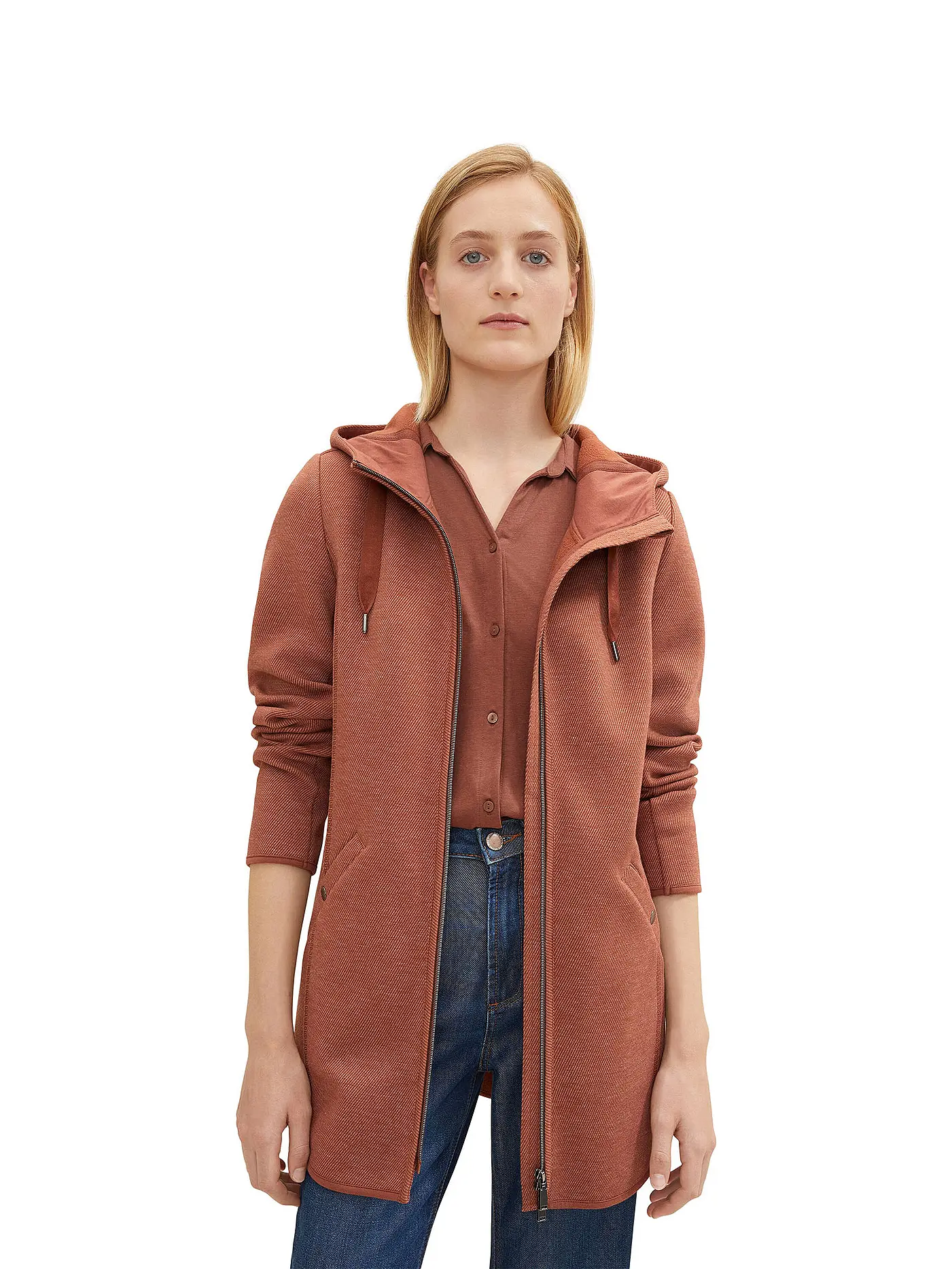 TOM TAILOR | Sweatjacke | braun
