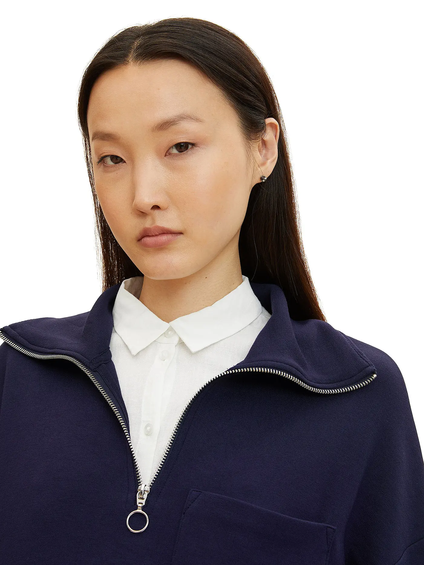 TOM TAILOR | Troyer Sweater | dunkelblau
