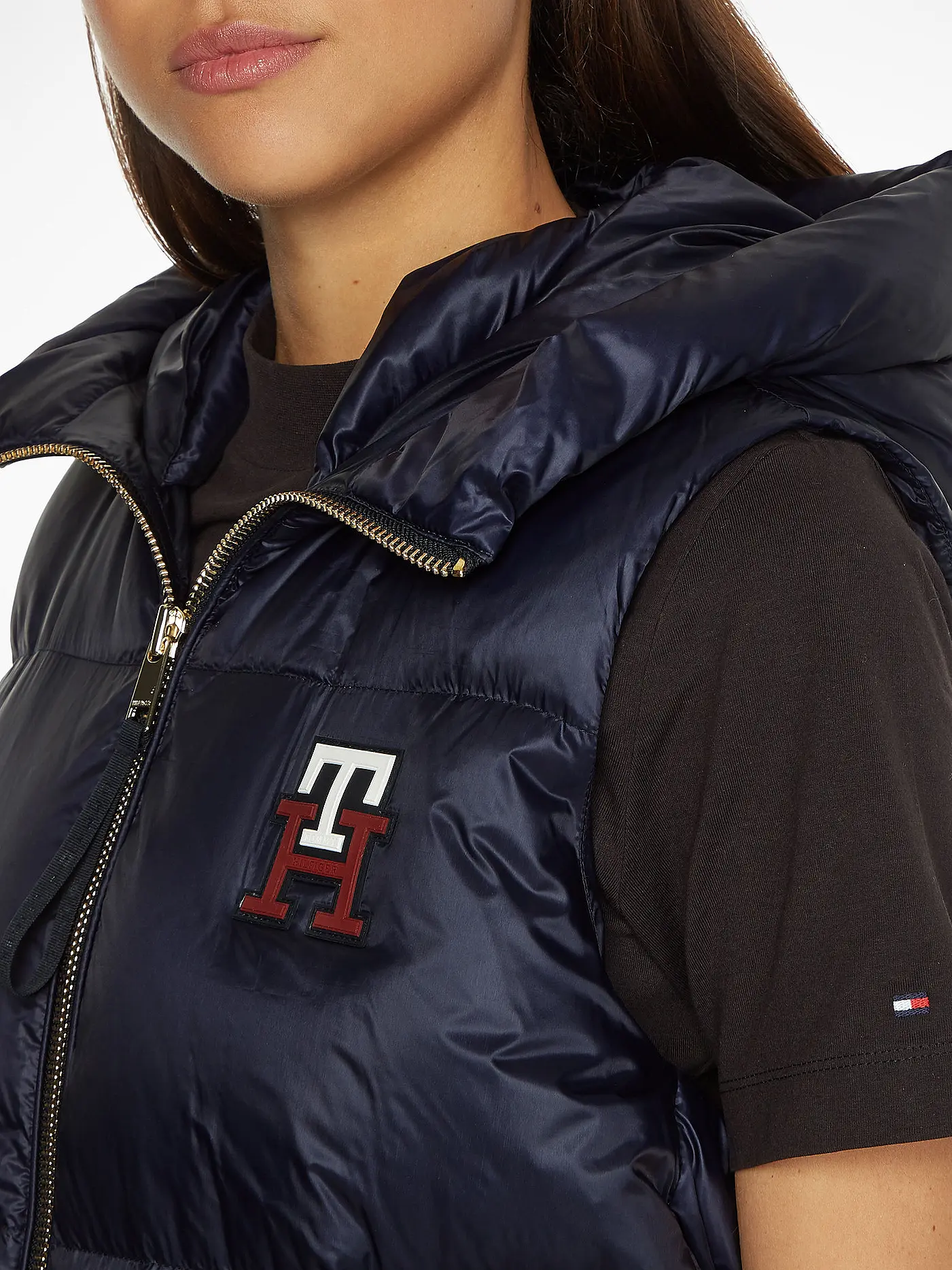 TOMMY HILFIGER | Daunensteppgilet | dunkelblau