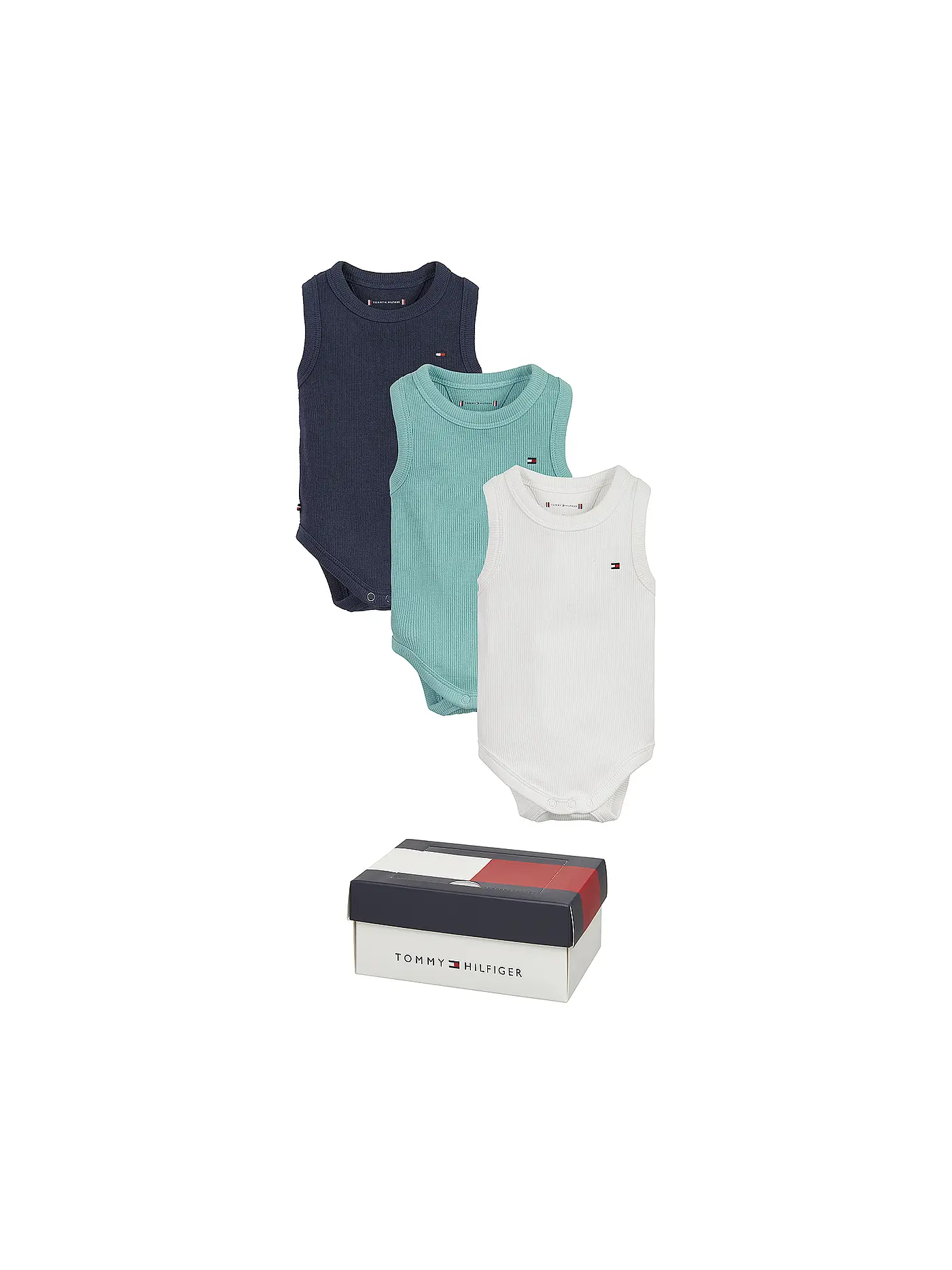 TOMMY HILFIGER | Geschenkset Jungen Bodys 3-er Pkg. | türkis