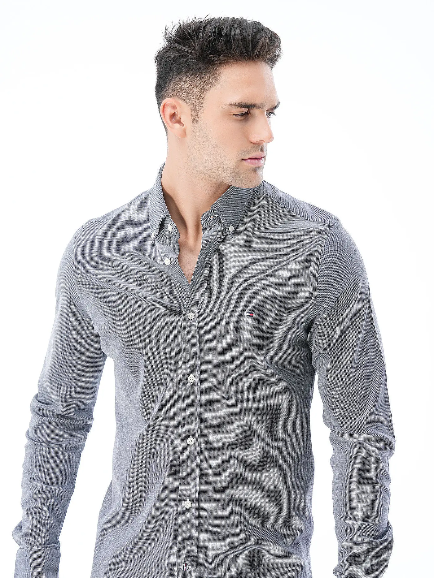 TOMMY HILFIGER | Hemd Slim Fit | hellgrau