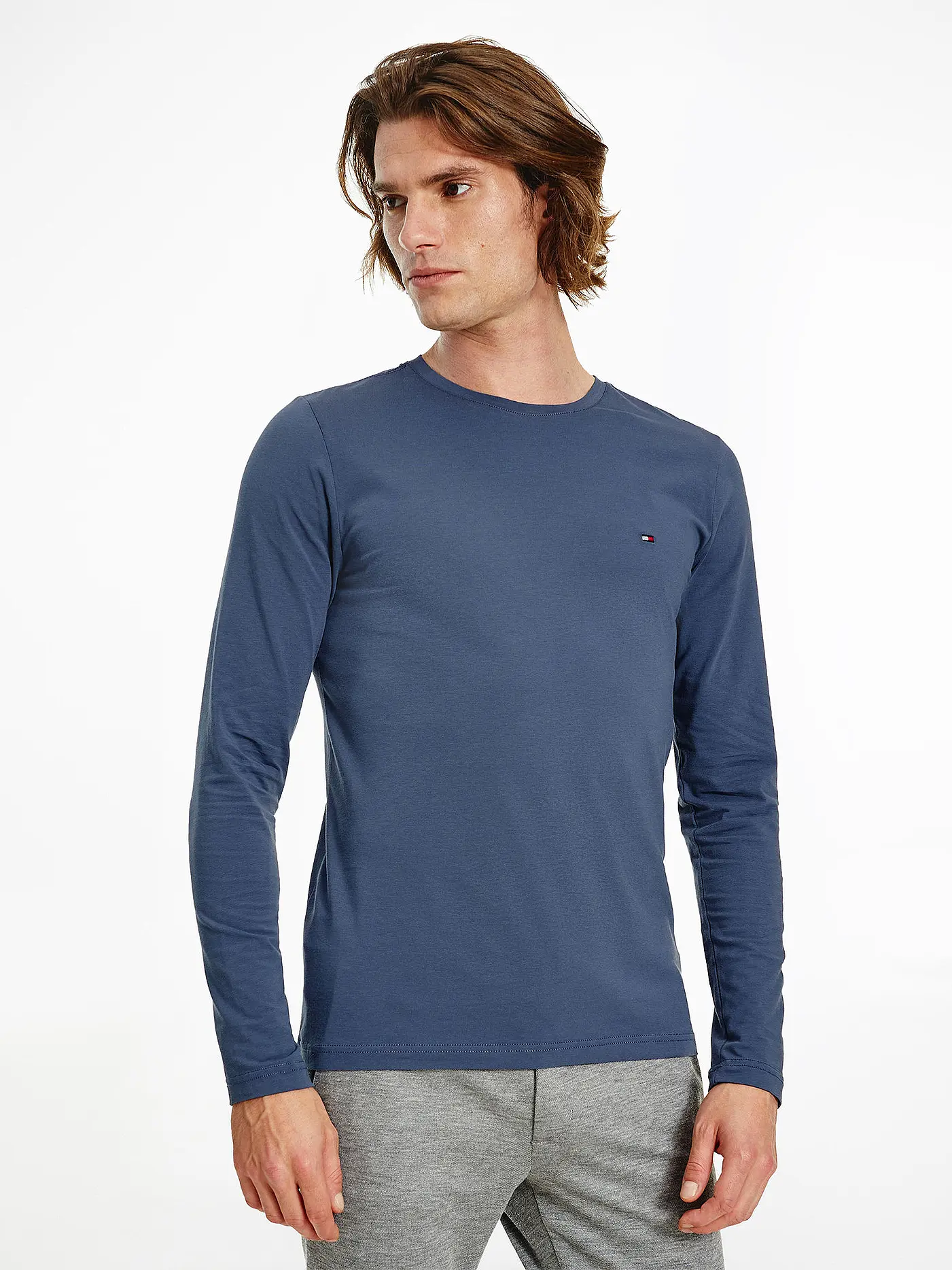 TOMMY HILFIGER | Langarmshirt Slim Fit | blau