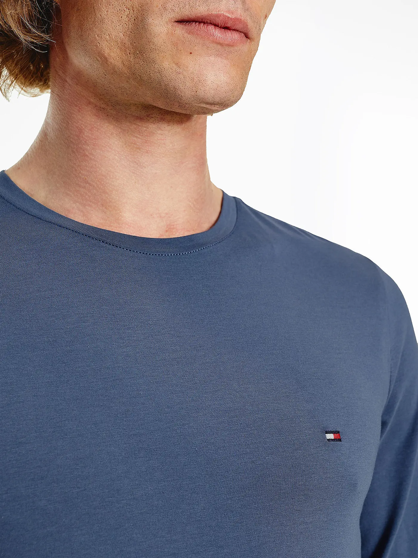TOMMY HILFIGER | Langarmshirt Slim Fit | blau