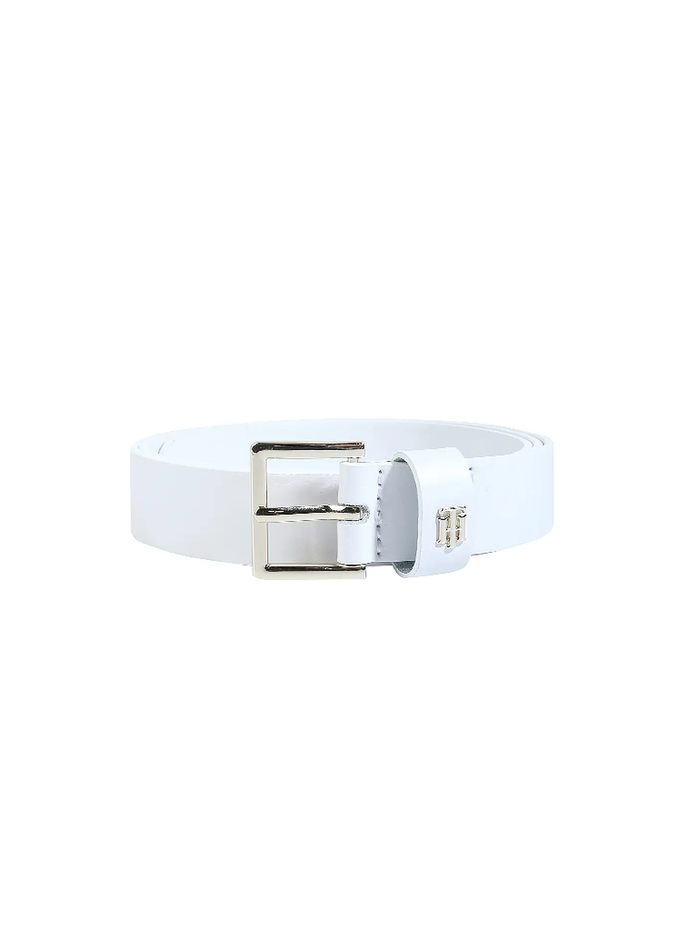TOMMY HILFIGER | Ledergürtel TH Square | weiss
