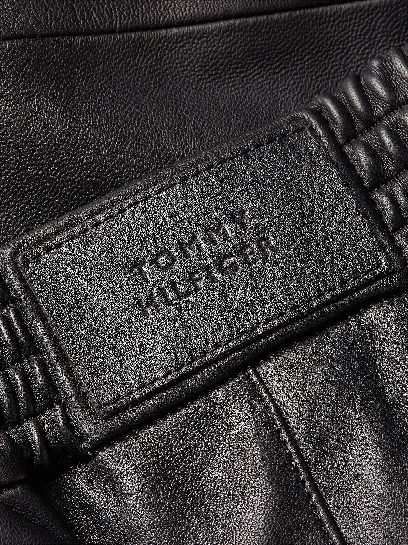 TOMMY HILFIGER | Lederhose 7/8 | schwarz