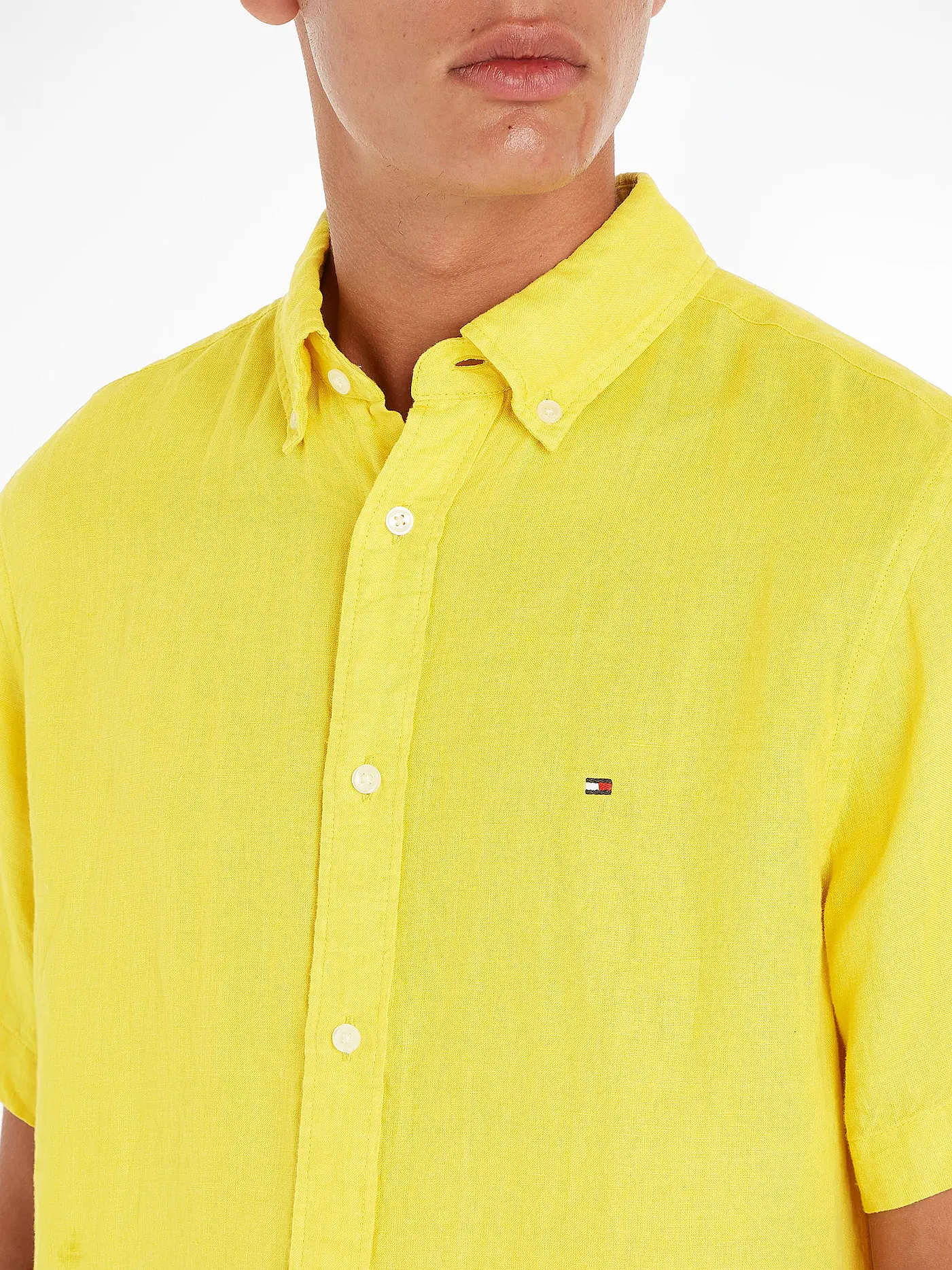 TOMMY HILFIGER | Leinenhemd Regular Fit | gelb